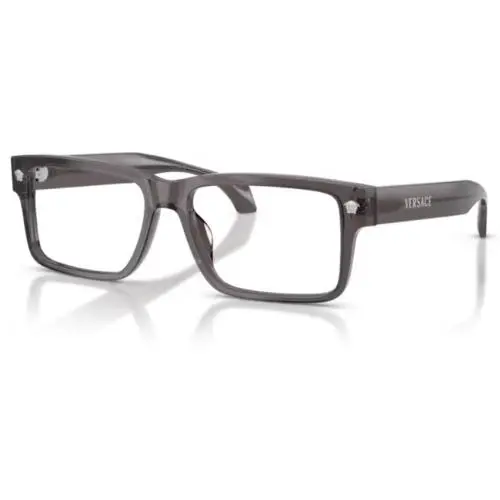 Versace VE3391U 5389 Eyeglasses Men`s Dark Grey Transparent Full Rim 56mm