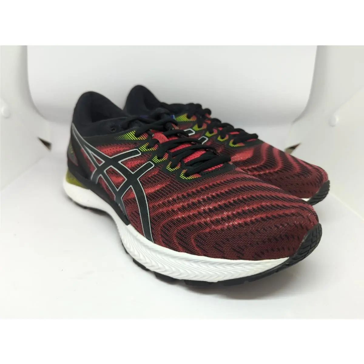 Asics Gel Nimbus 22 Mens Running Shoes Sz 9 Classic Red Black 1011A680-601
