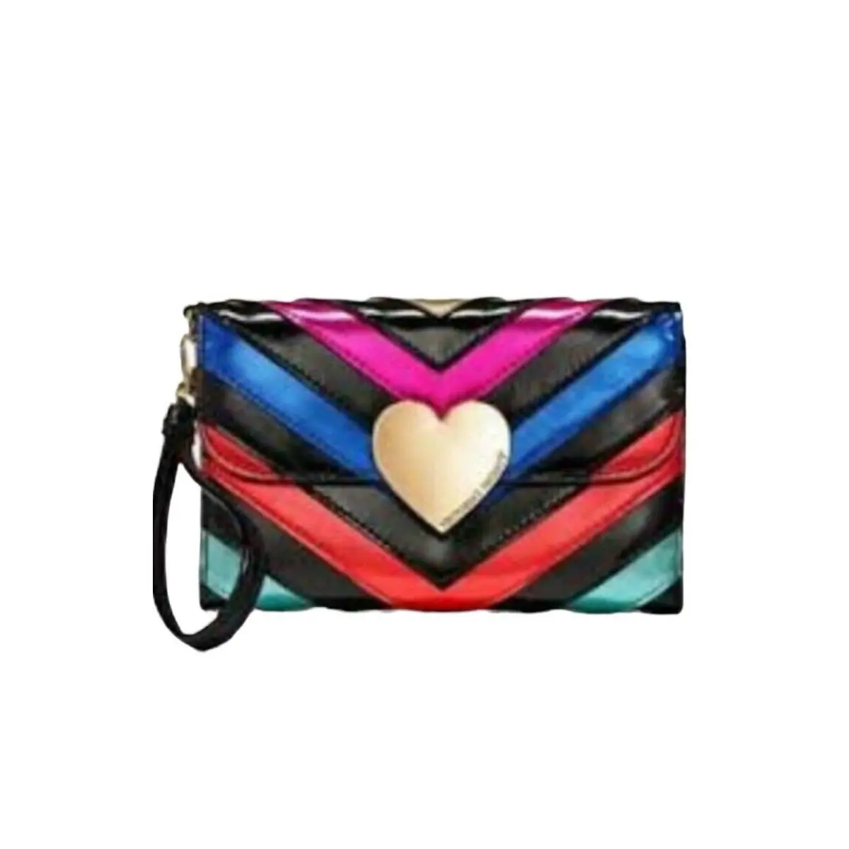 Victorias Secret V- Quilt Rainbow Down Town Cross Body Purse Bag