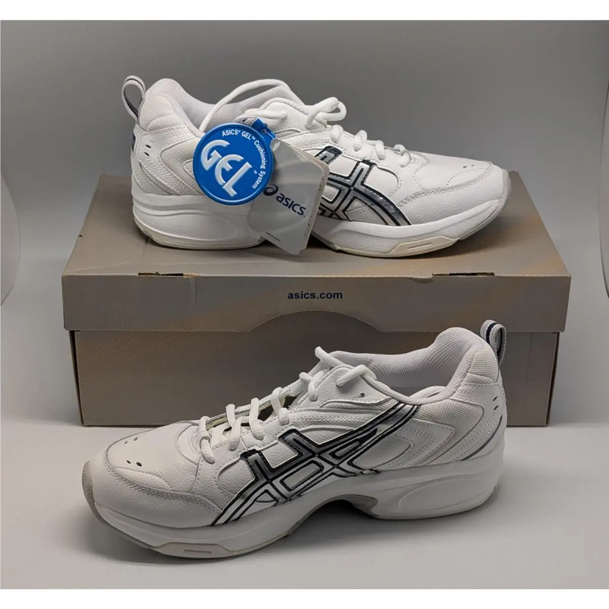 Women`s Asics Gel-trx Shoes Size 11 White/silver/navy S973L