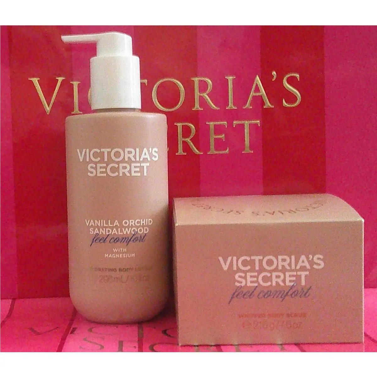 Victoria Secret Feel Comfort Whipped Body Scrub Lotion Vanilla Orchid Sandalwood
