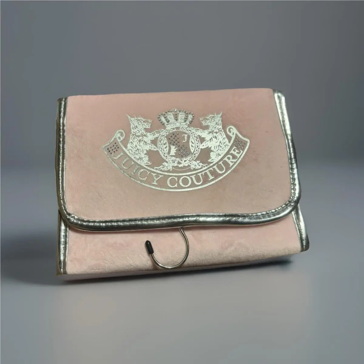 Juicy Couture Light Pink Velour Hanging Organizer Travel Cosmetic Bag Makeup