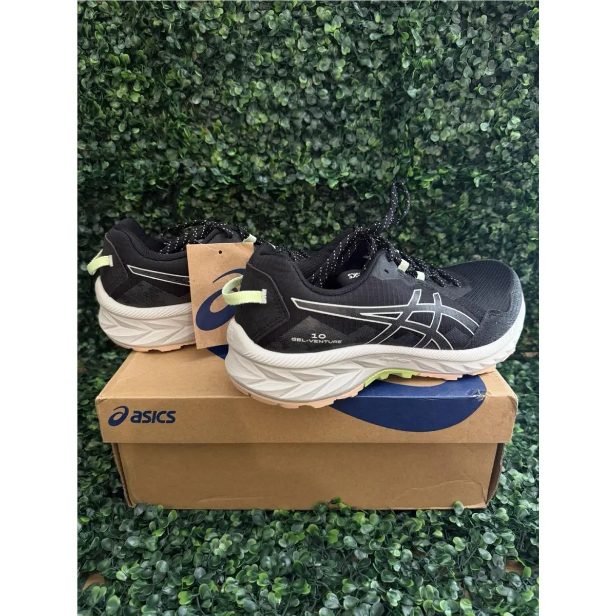 Asics Gel-venture 10 Womens Size 9.5 Black Whisper Green Trail Running Shoes