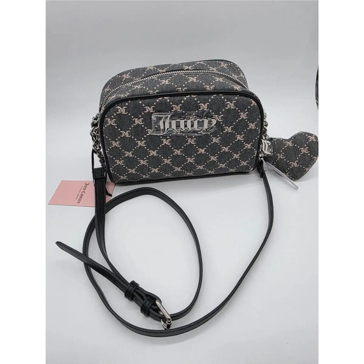 Juicy Couture Black Monogram She`s The Moment Crossbody Bag Liquorice/pink