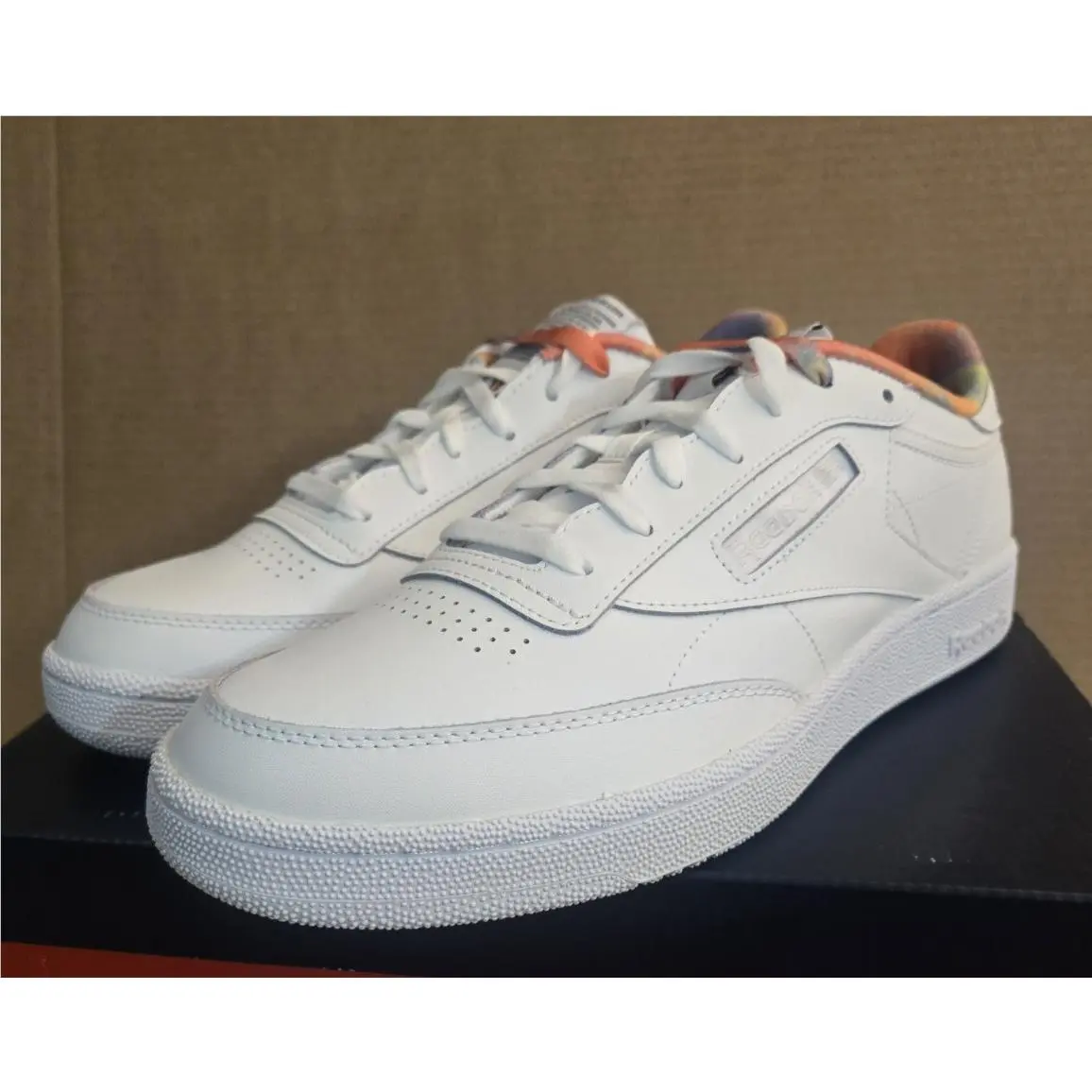 Reebok Club C 85 Pride Men`s Shoes Size 11.5 White/ Mult FX4771