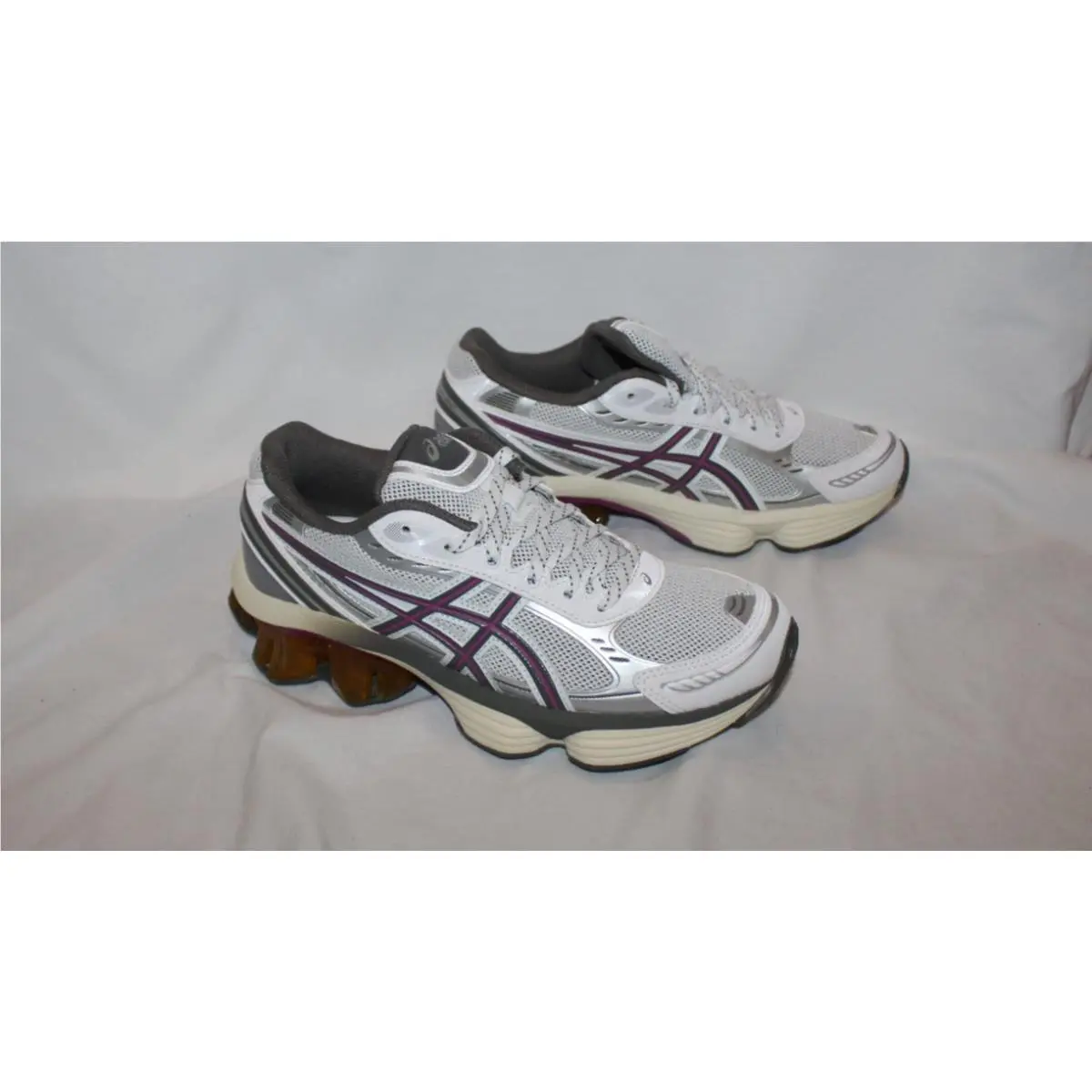 Asics Women`s 8 Men 6.5 Gel Kinetic Fluent Athletic Running Sneakers White Pink