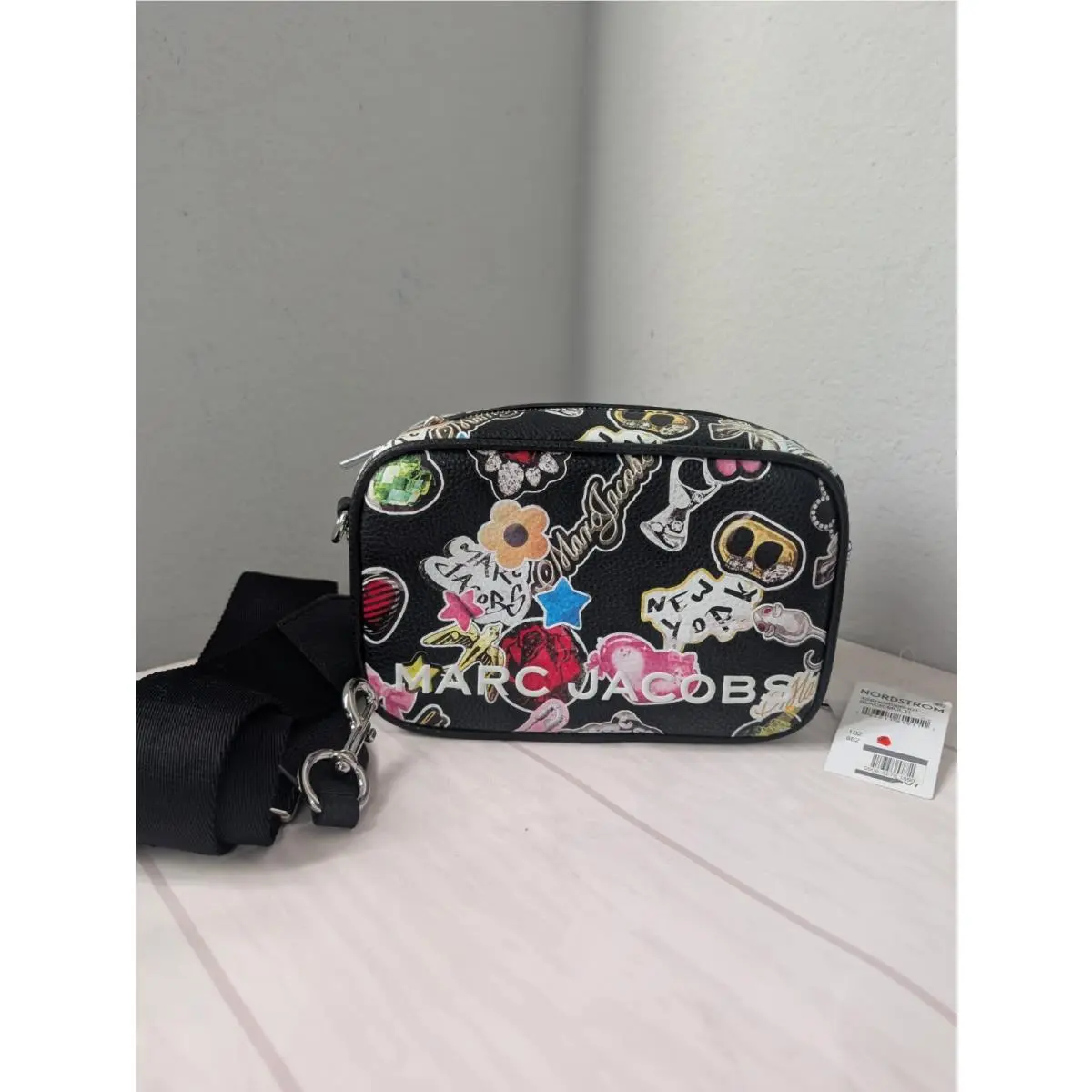 Marc Jacobs Sticker Bold Flash Camera Bag Crossbody in Black