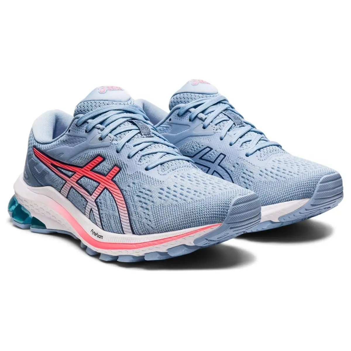 Asics Women`s Gt-1000 10 Running Shoes Soft Sky /blazing Coral Size 10