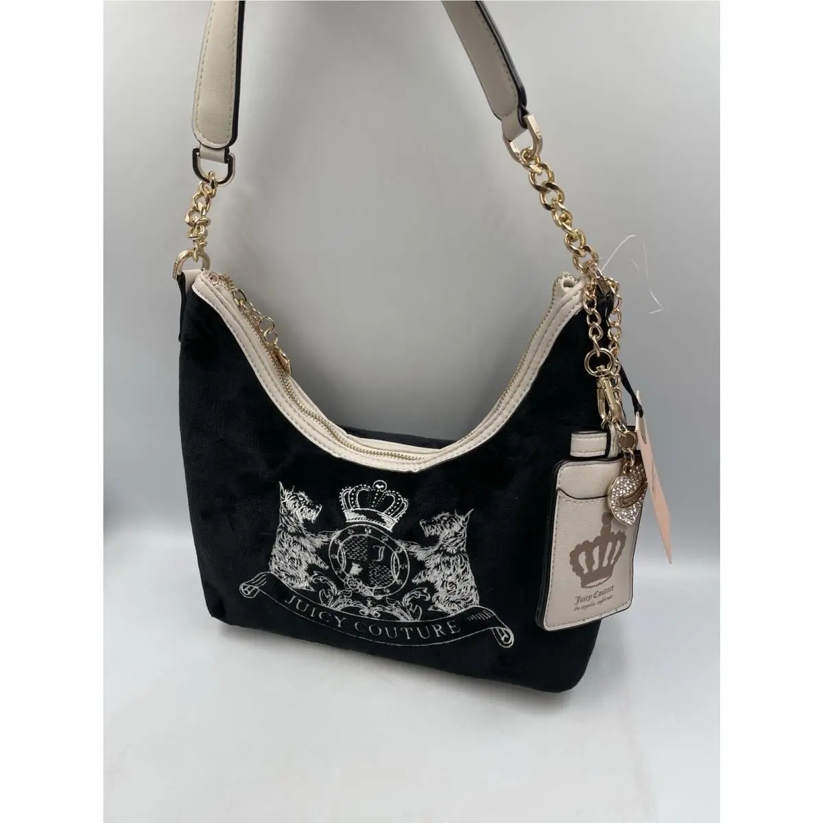 Juicy Couture Classic Scottie Dog Hobo/shoulder Bag Velvet Feel Card Hold