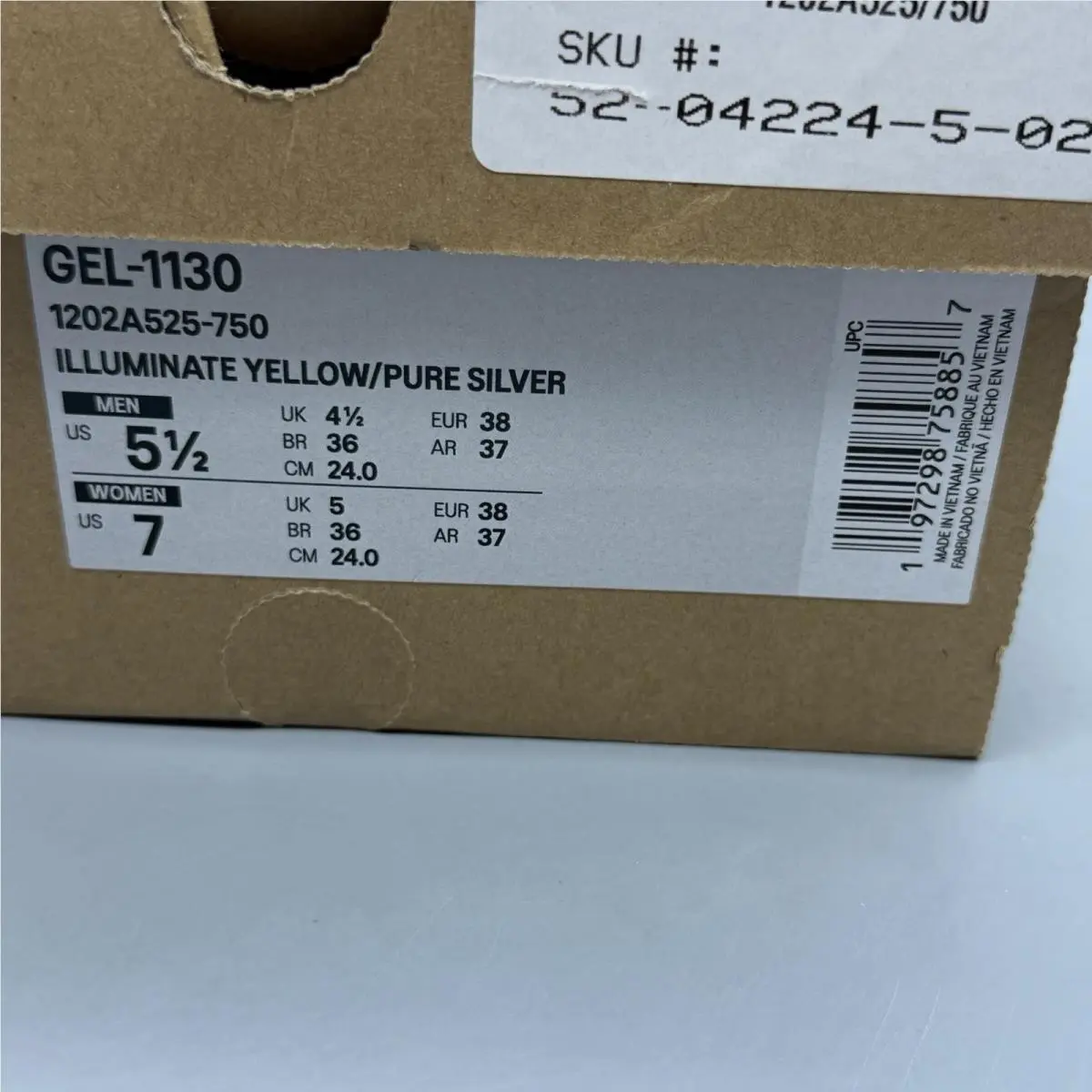 Asics shoes - ASICS GEL-1130 - 1202A525-750 - Illuminate Yellow/Pure Silver (UPC: 0197298758857) 12
