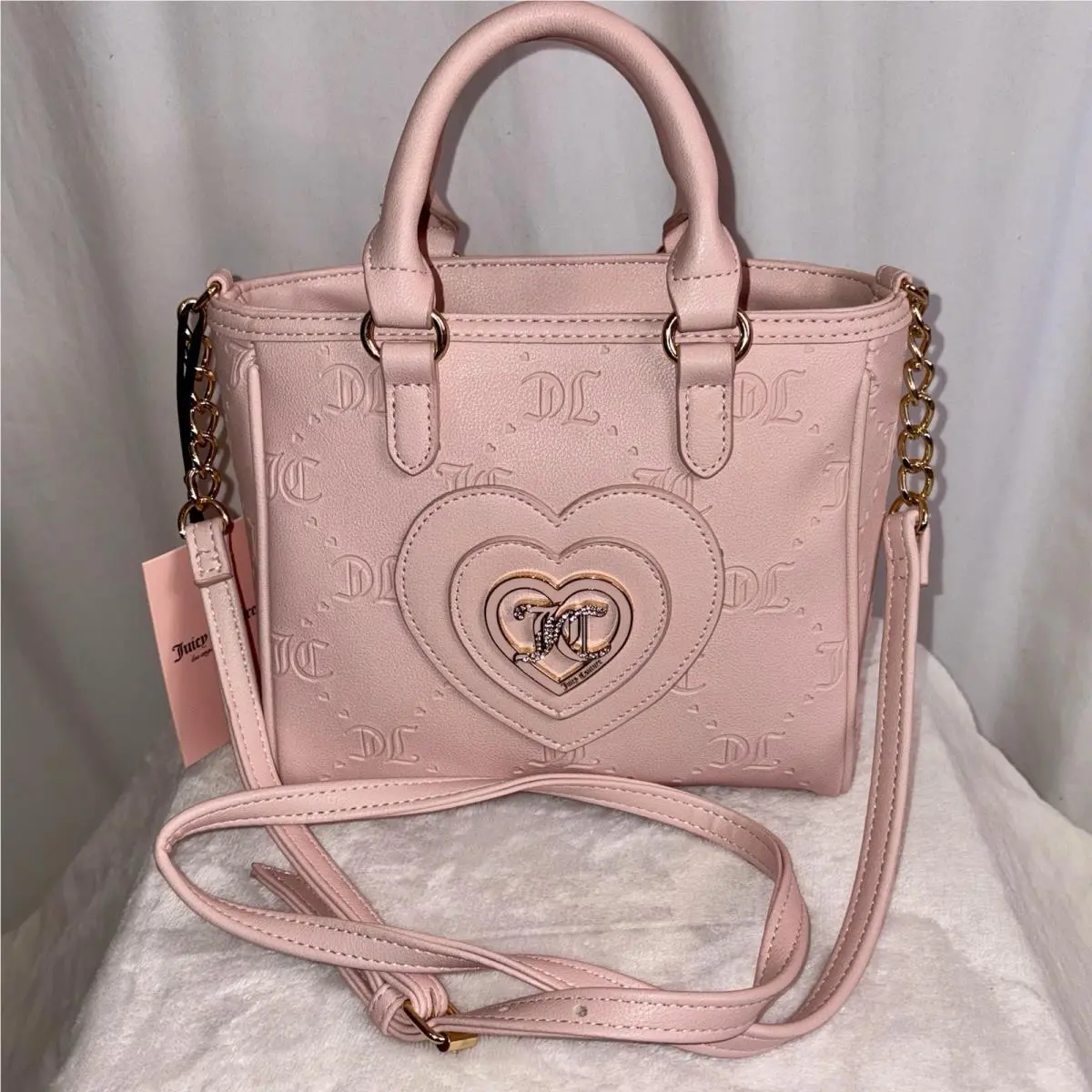 Juicy Couture Bag Only You N Me Heart Crossbody in Pink Clay Satchel Bag Htf