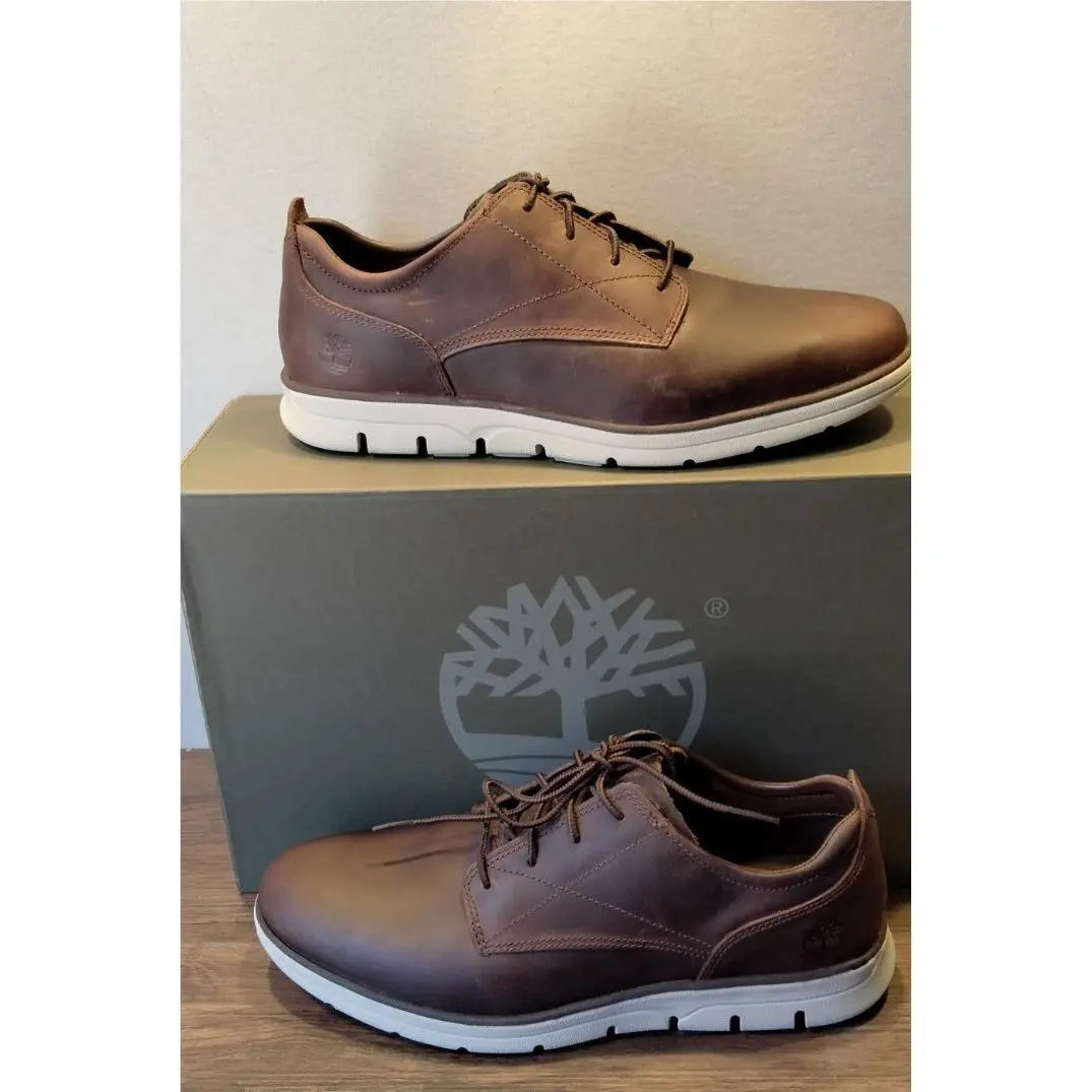 Timberland Men`s A2A3PV Bradstreet Oxford DK Brown Full Grain Leather Sz 7