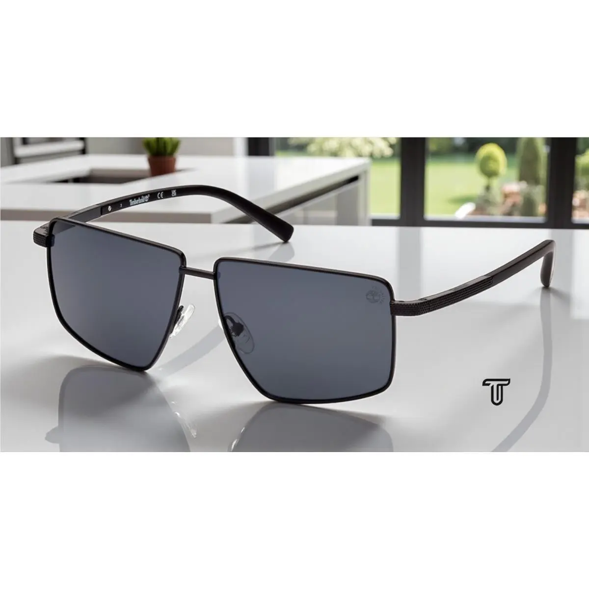 Timberland TB9286 02D Matte Black Polarized Smoke 59 mm Men`s Sunglasses
