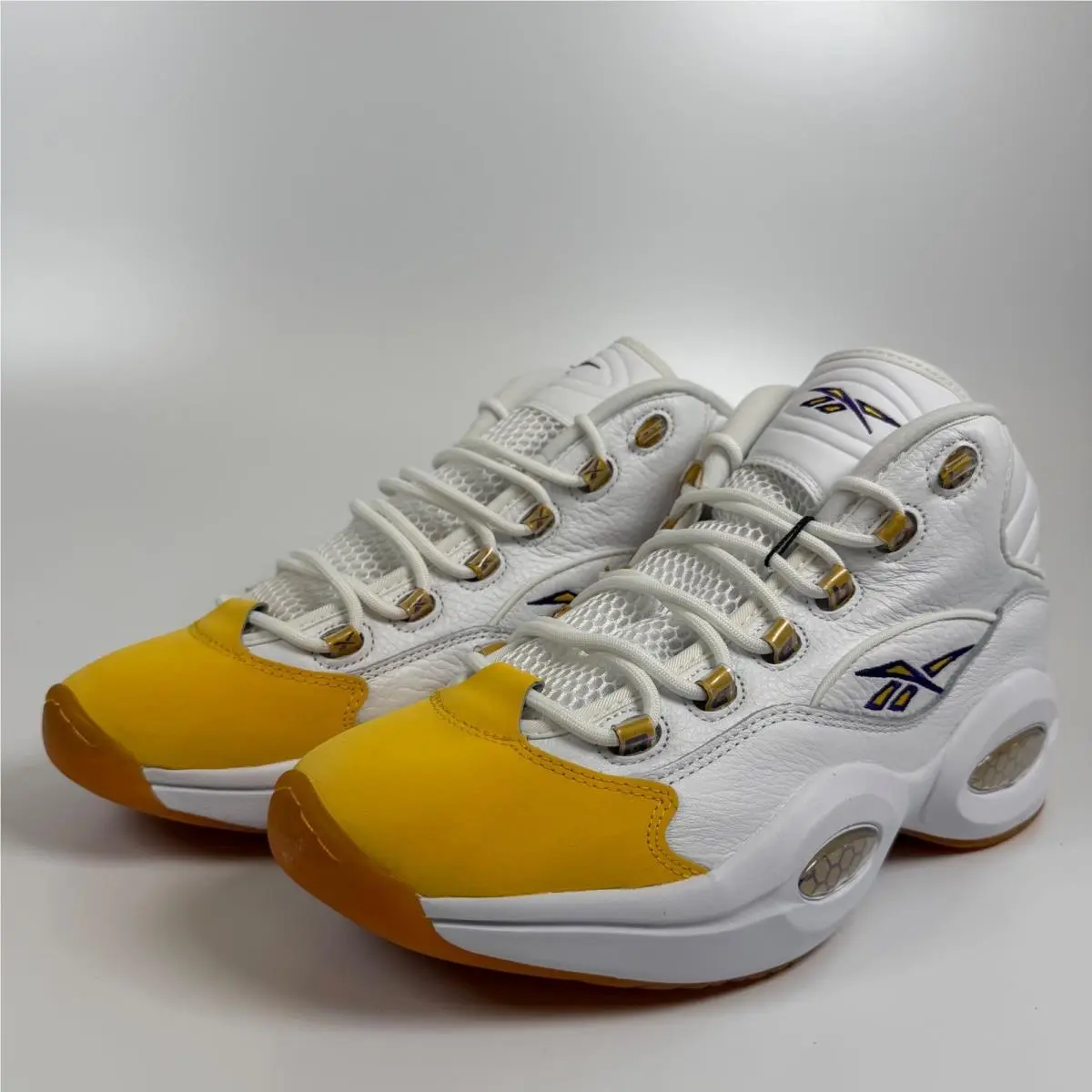 Reebok Question Mid Yellow Toe White Yellow Purple FX4278 Mens Sz 12 Basketball