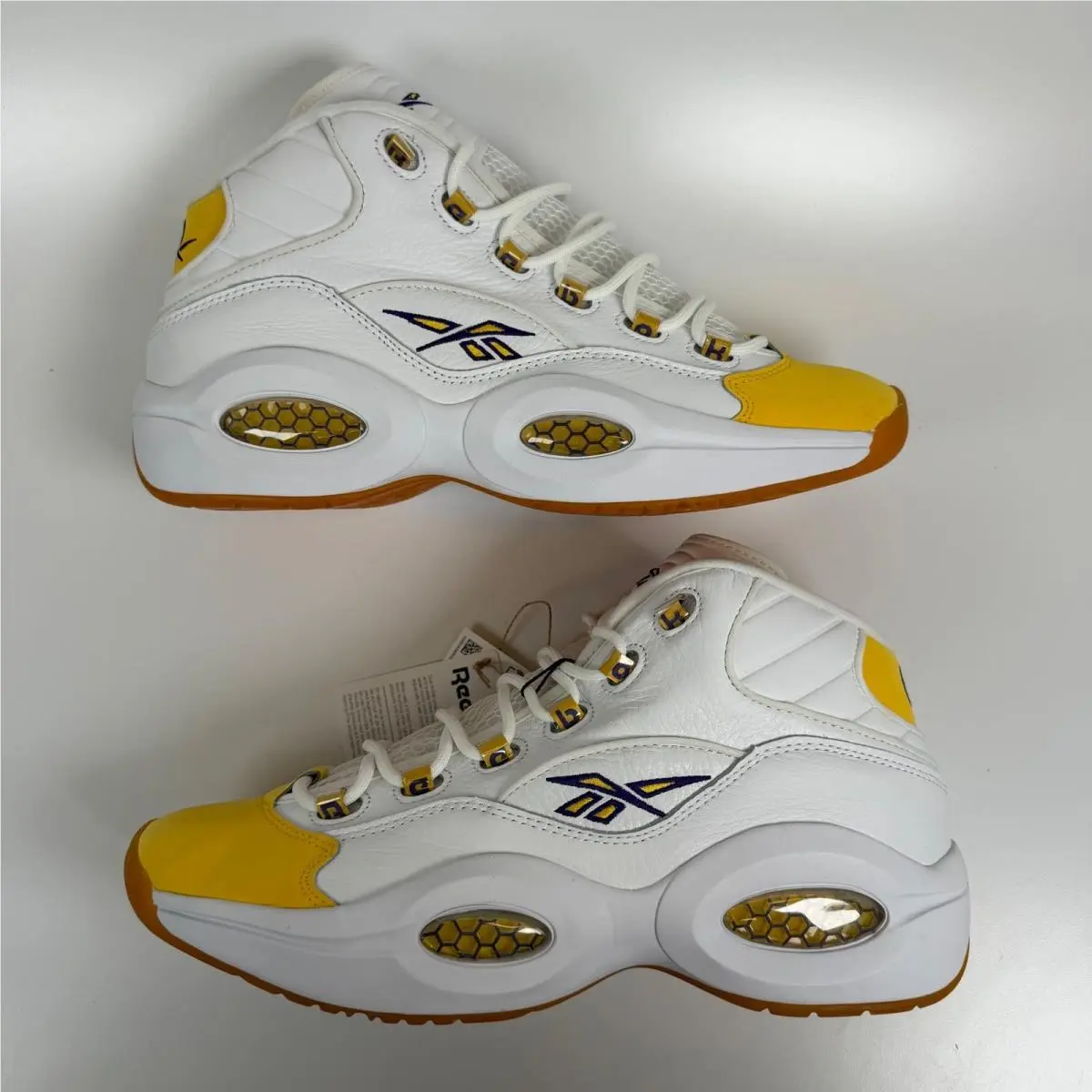 Reebok shoes - Reebok Question Mid Yellow Toe - White 0