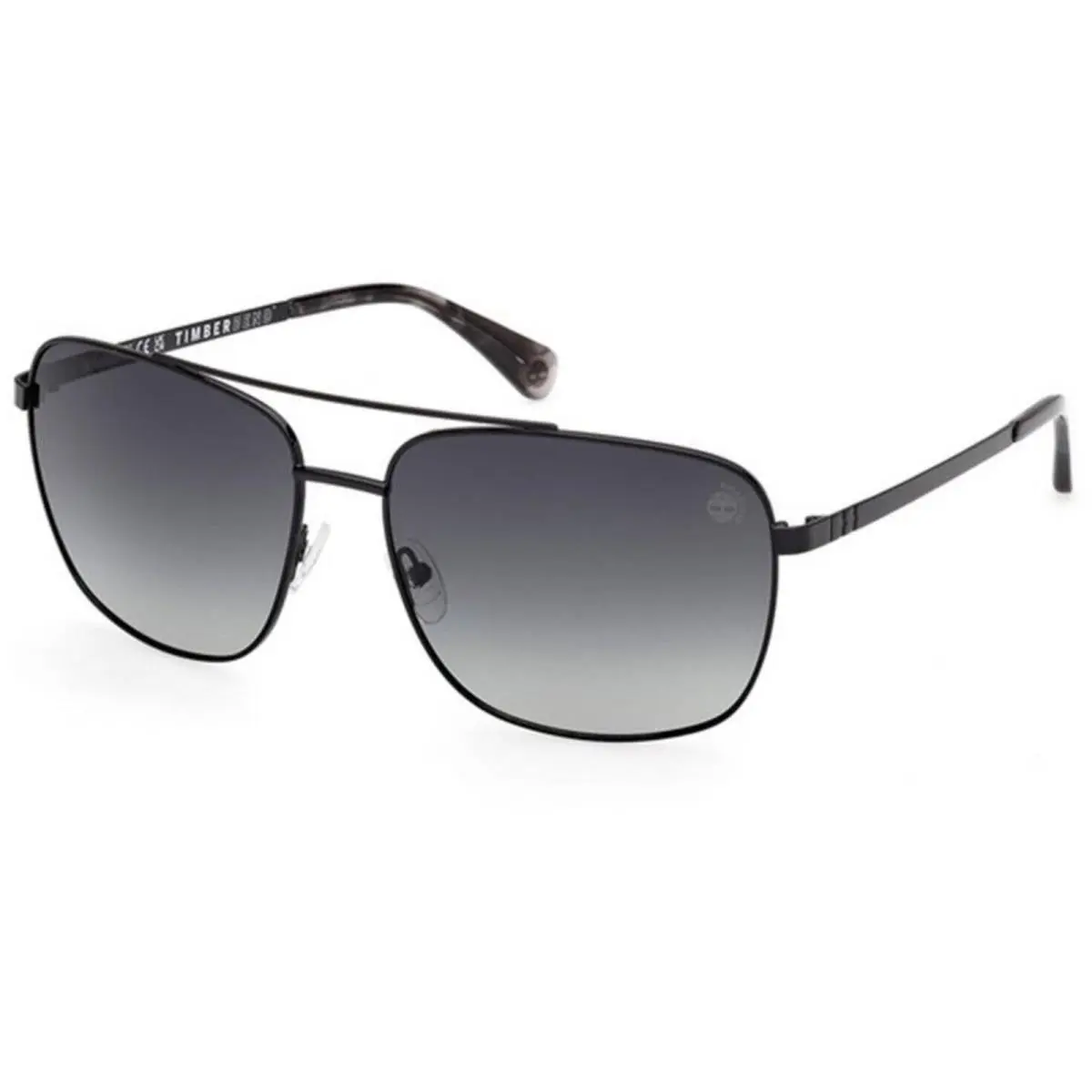 Timberland Men`s Sunglasses Shiny Black Metal Navigator Full Rim TB00044 6501D