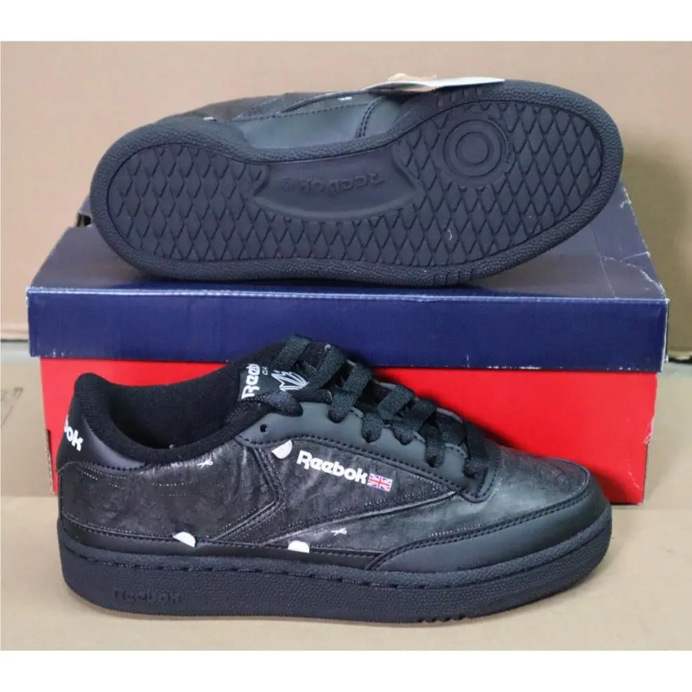 Reebok Club C 85 X U Black Customizable Shoe Youth Size 4.5