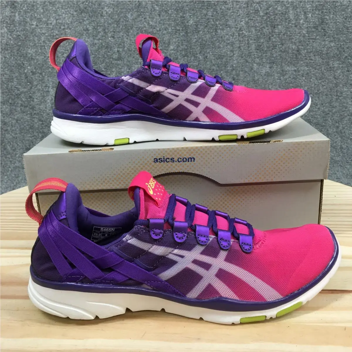 Asics Gel-fit Sana Cross Training Shoes Womens 8 Pink Purple Sneakers S465N