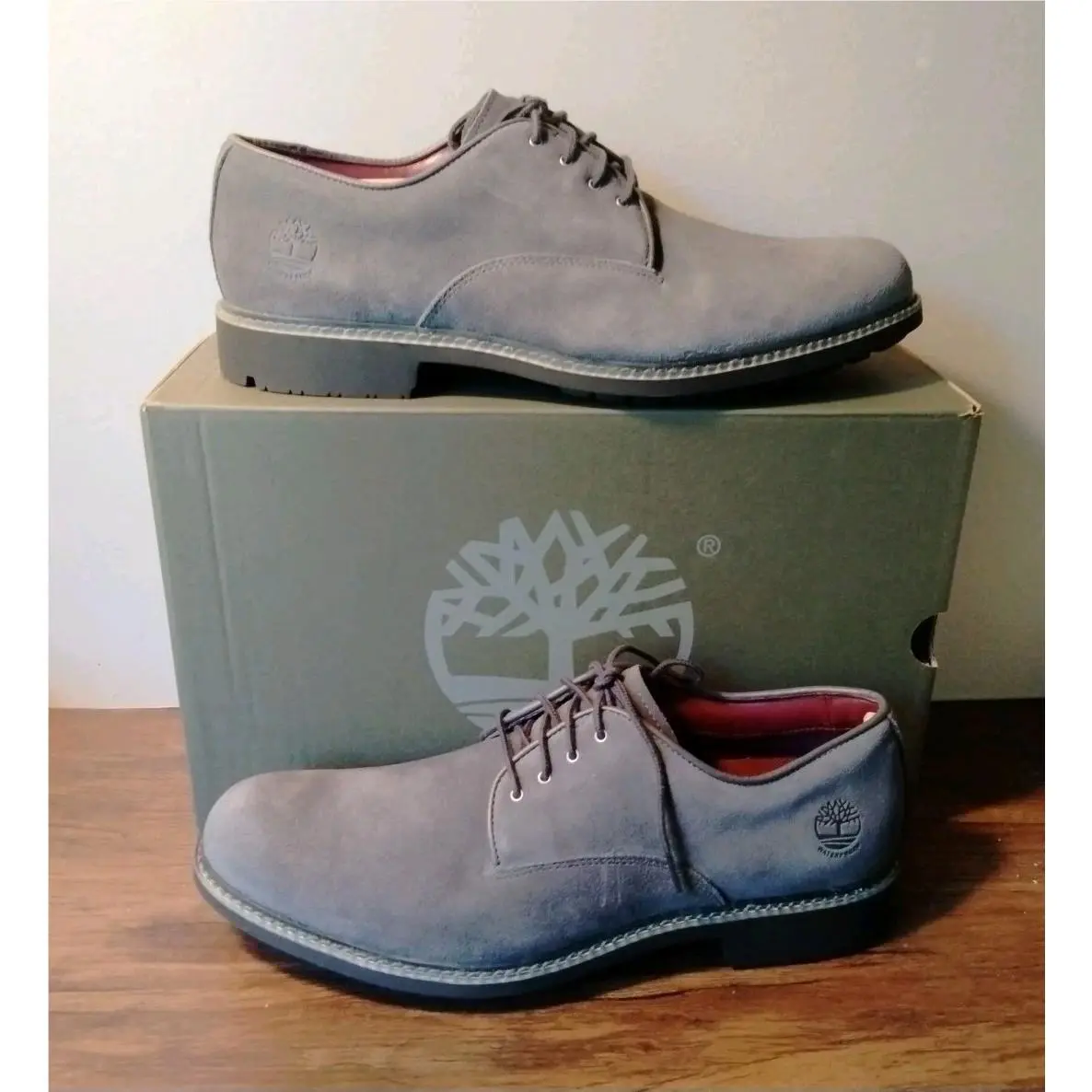 Men`s Timberland Stormbuck Oxford Grey Suede Waterproof A28A7 Size 11