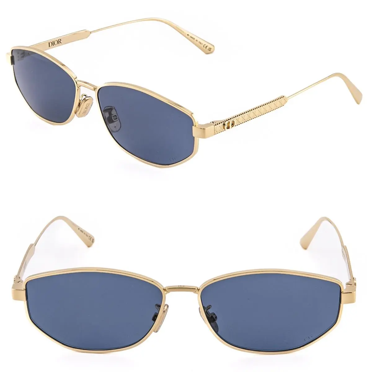 Christian Dior Gold Blue Metal Cannage Paris B1U Sunglass CD40189U Diorcannage
