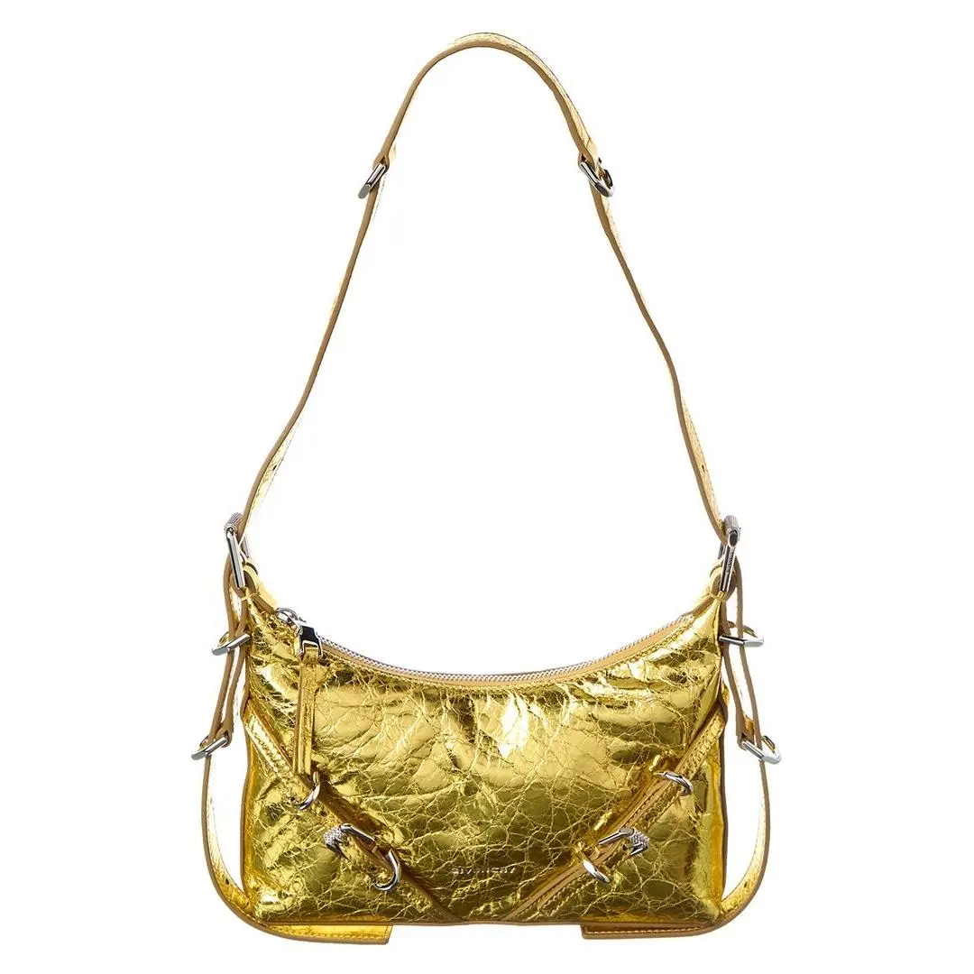 Givenchy Voyou Medium Leather Shoulder Bag Women`s Gold