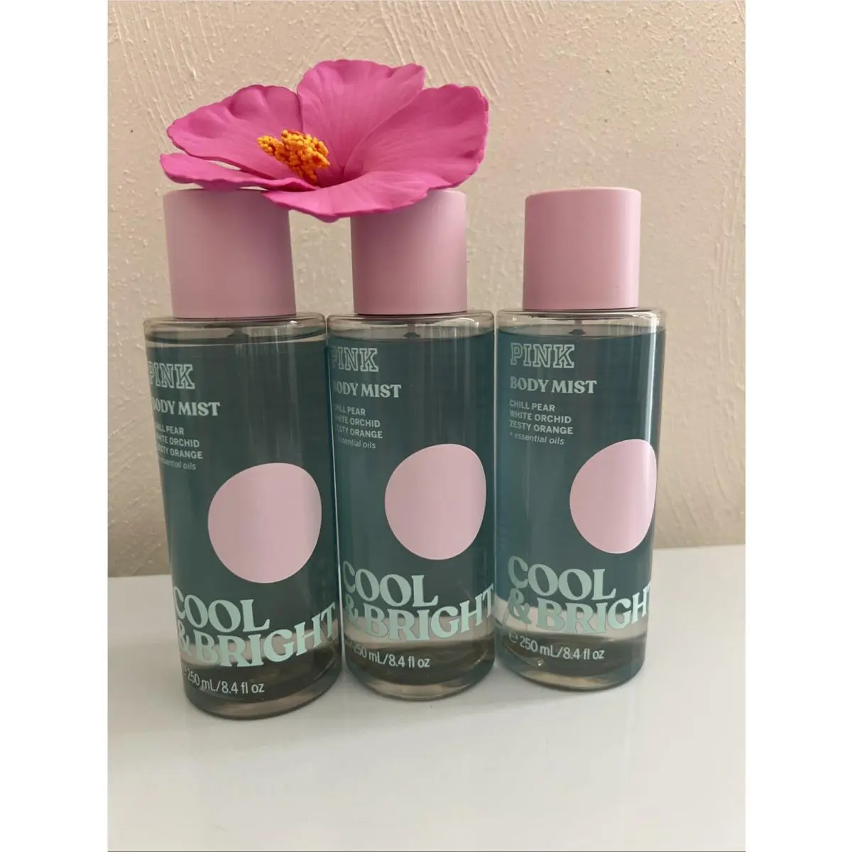 3 Victoria`s Secret Cool Bright Fragrance Mist Body Spray 8.4 OZ Perfume