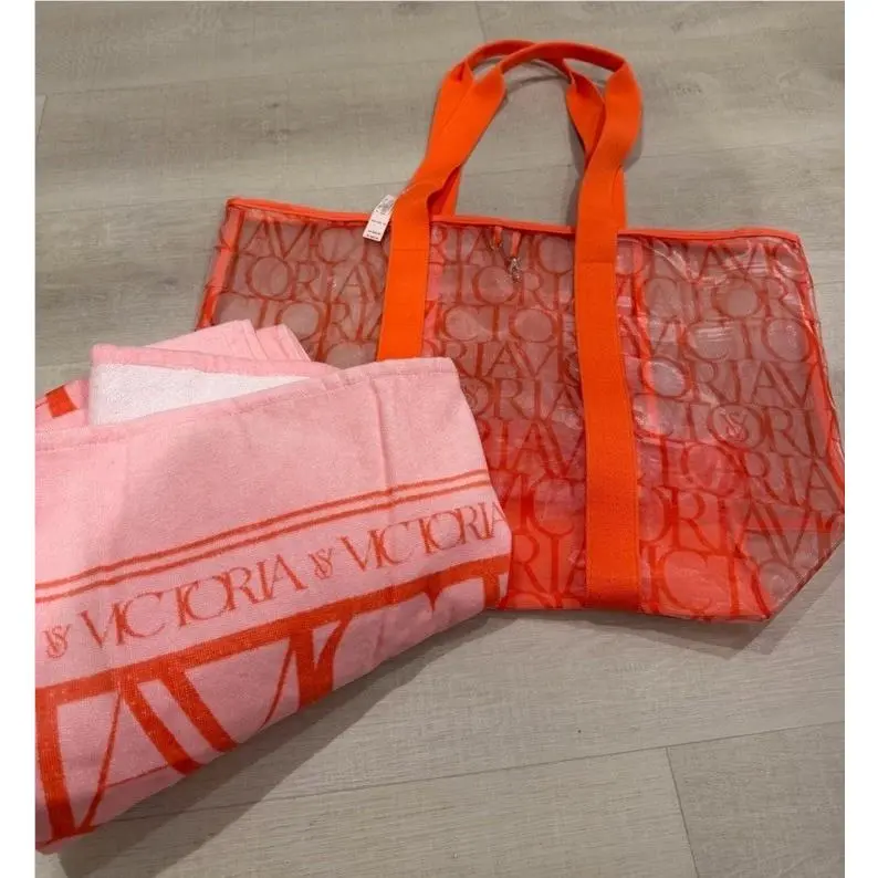 Orange Victoria`s Secret Tote and Towel by Victoria's Secret