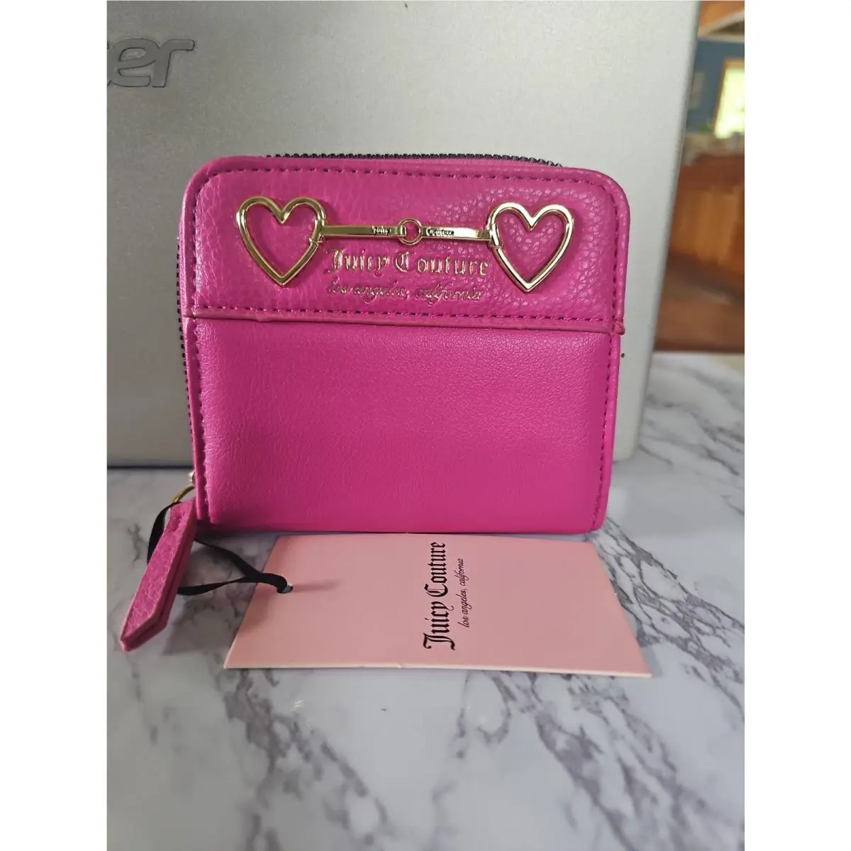 Juicy Couture Wallet Medium Pink Cardholder Wallet Hearts