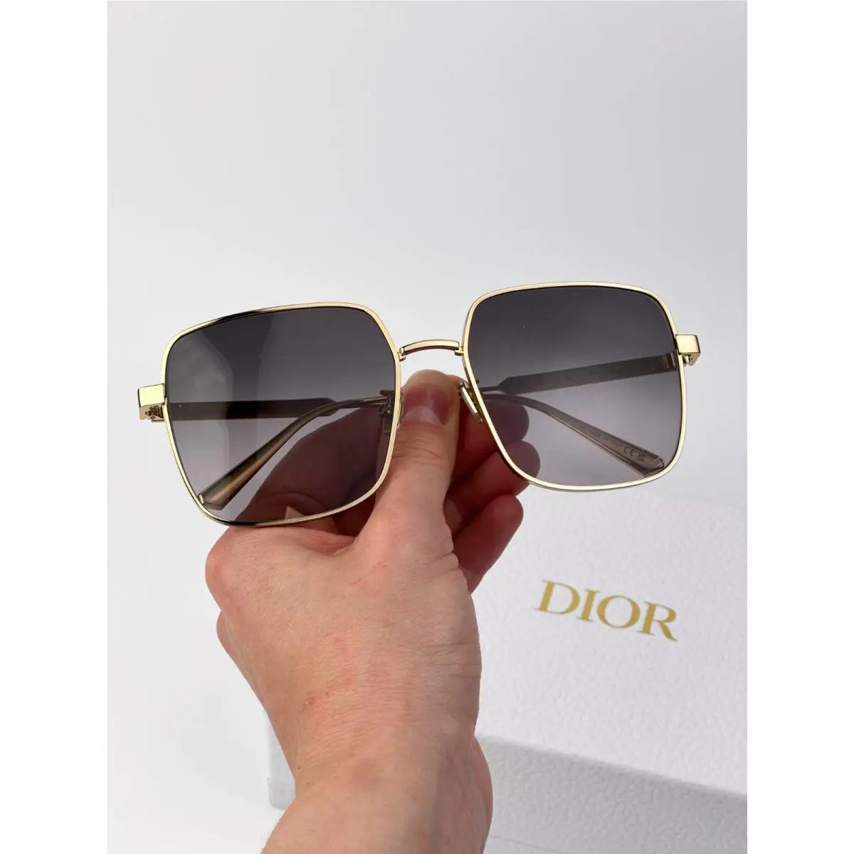 Dior Women Sunglasses Gold Grey Gradient Square Diorcannage S1U B0A1