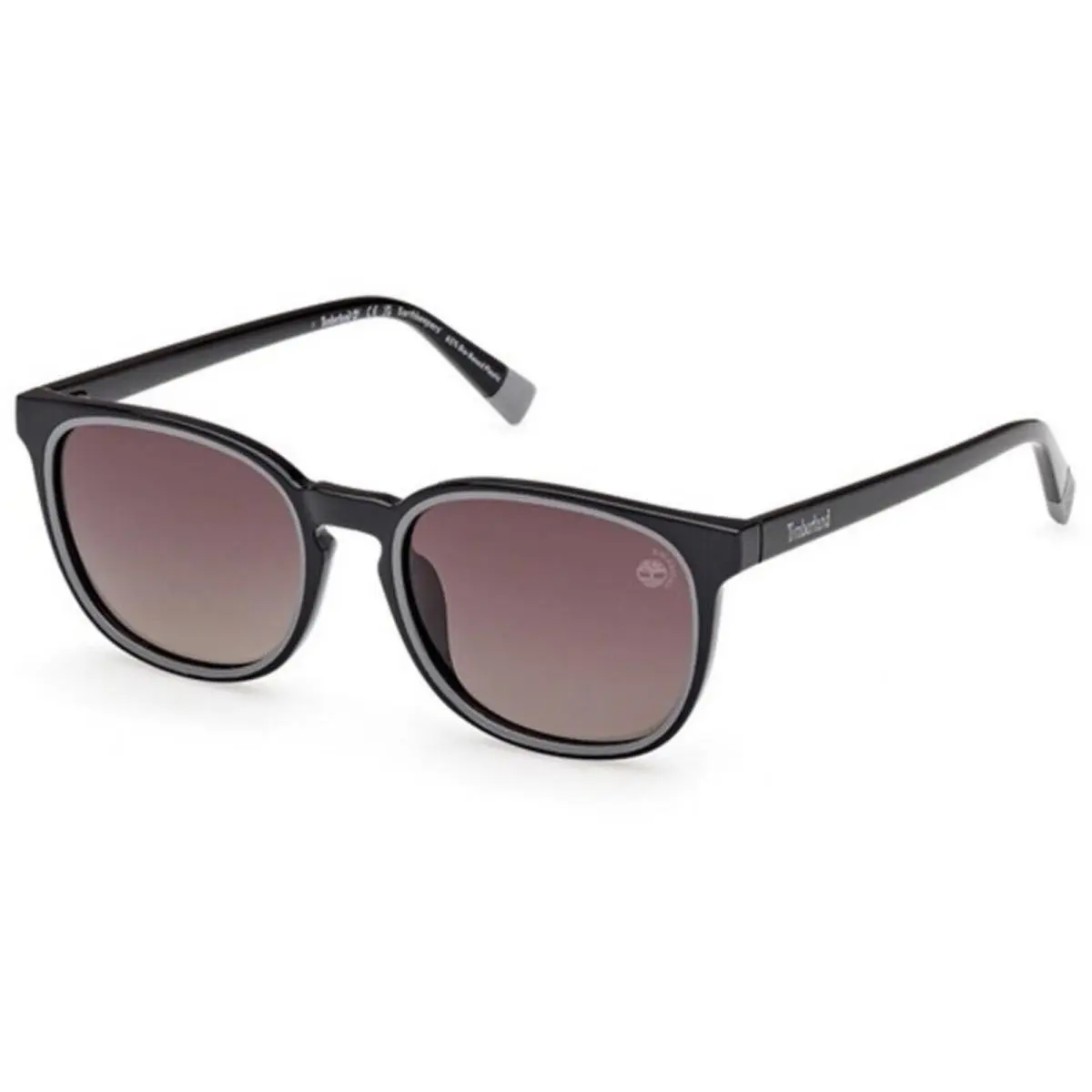 Timberland Kid`s Sunglasses Shiny Black Acetate Square Full Rim TB00046 5001H