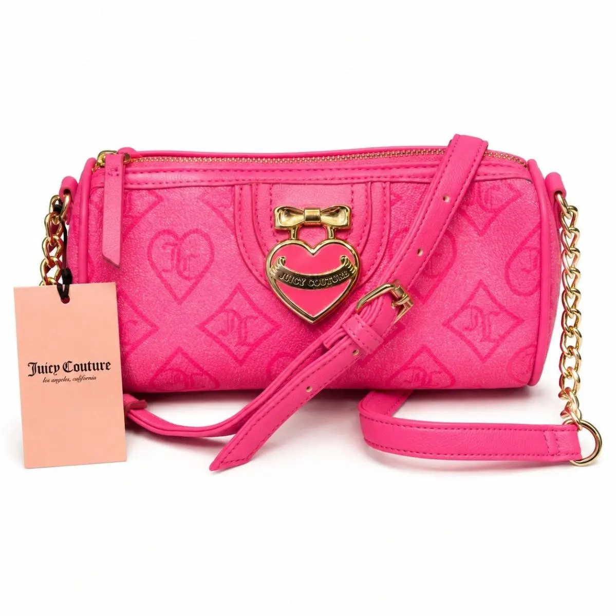 Viral Juicy Couture Precious Moments Roll Bag Hot Pink Heart Crossbody