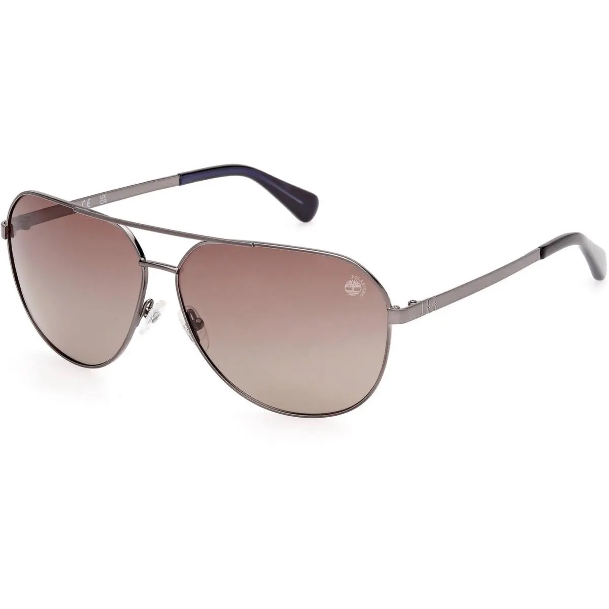 Timberland Men`s Sunglasses Shiny Dark Nickeltin Full Rim Frame TB00029 6506H