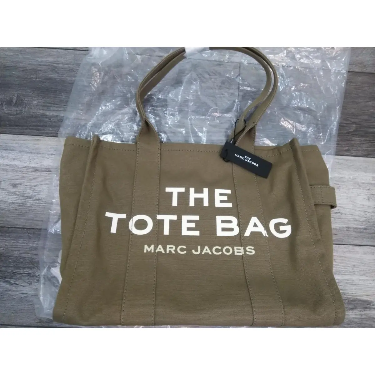 Marc Jacobs The Tote Bag in a Canvas Medium In Slate Olive Green