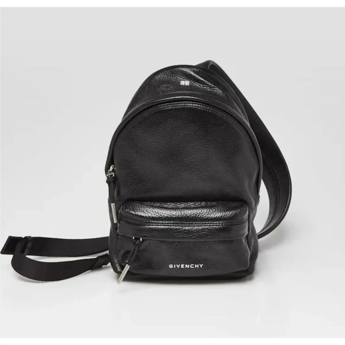 Givenchy Black Pebbled Leather Essential U Small Sling Backpack Bag