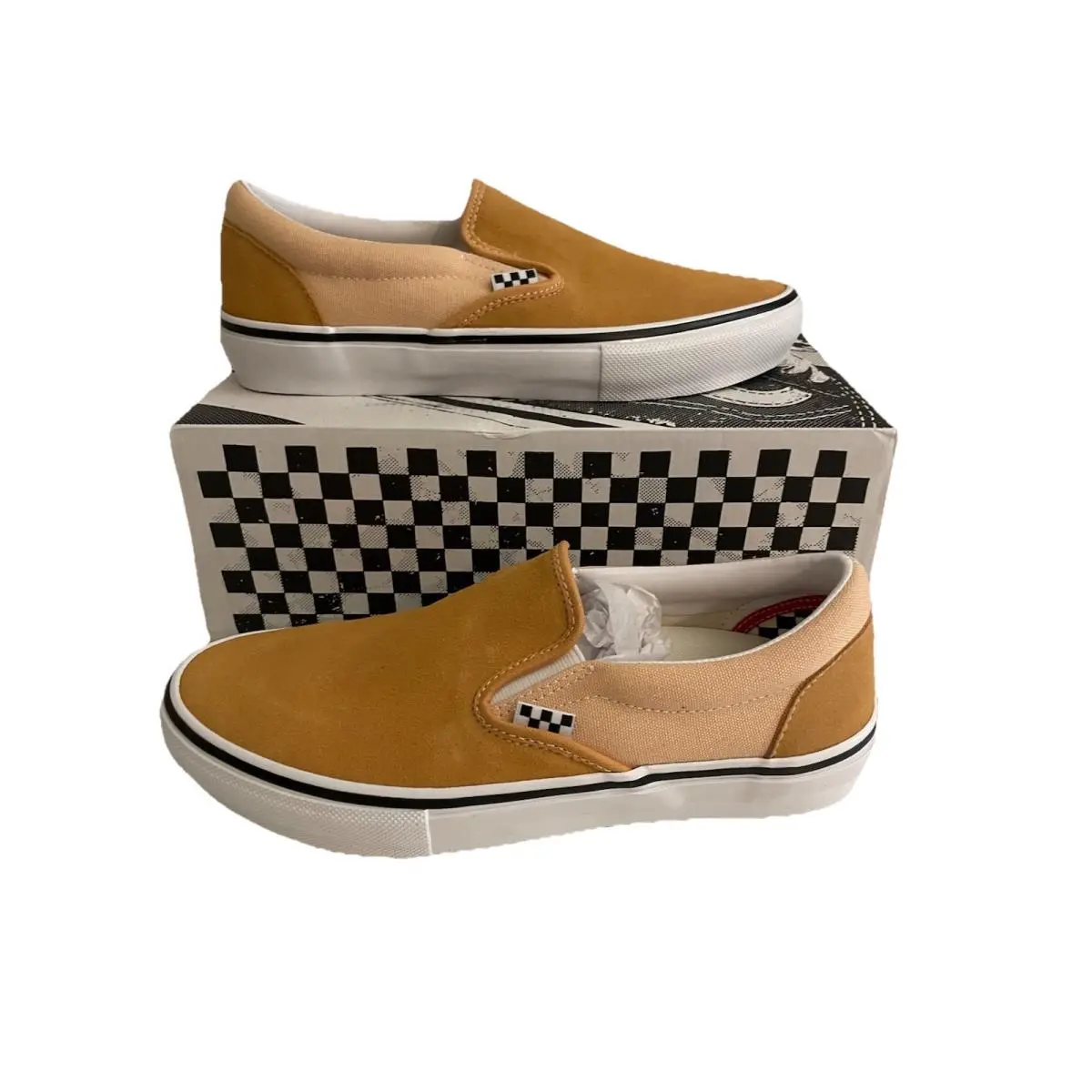 Vans Skate Slip-ons Rare Suede Honey Peach Limited Edition Color Mens 8.5 Shoes