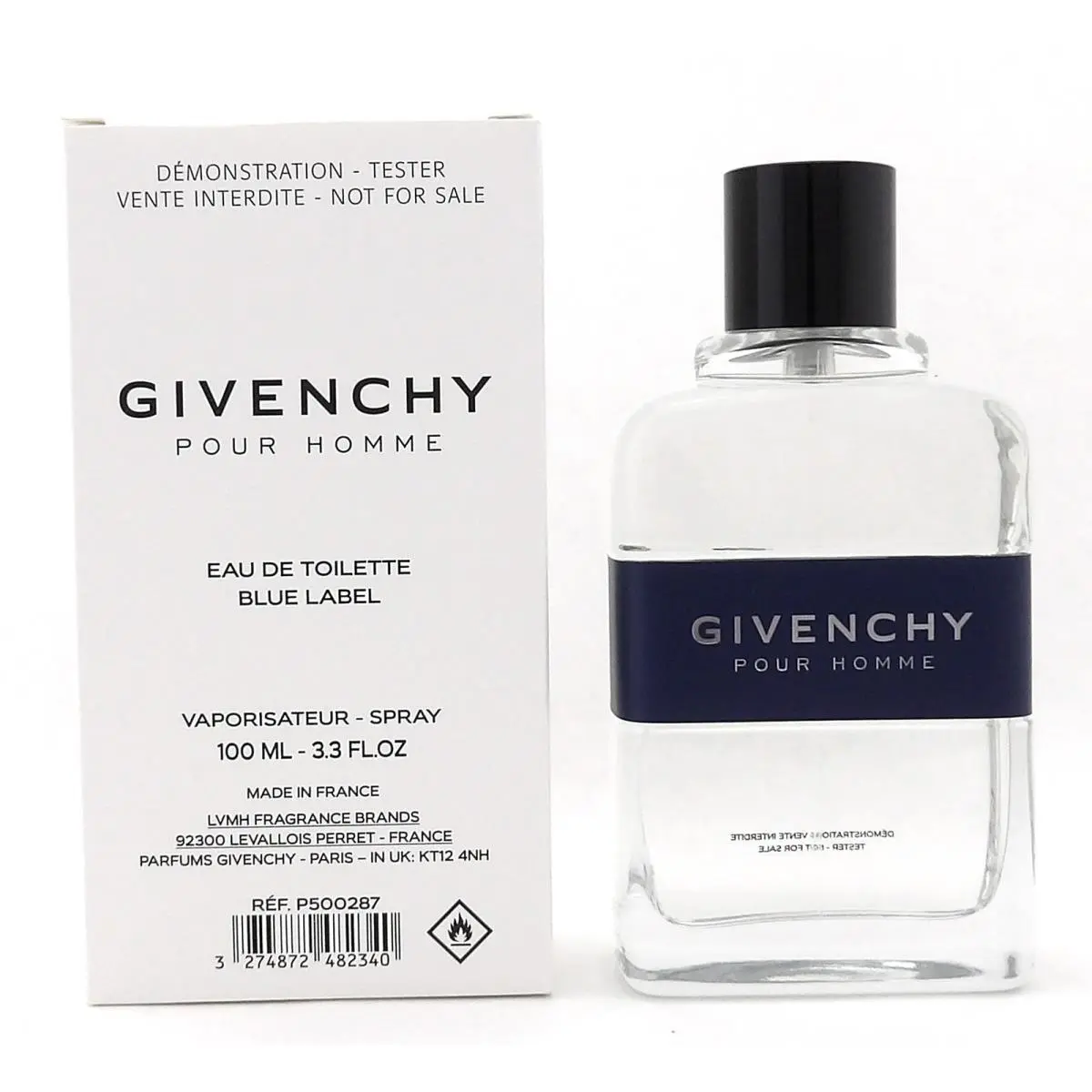 Men`s Pour Homme Blue Label Edt Spray 3.4 oz Tester Fragrances by Givenchy