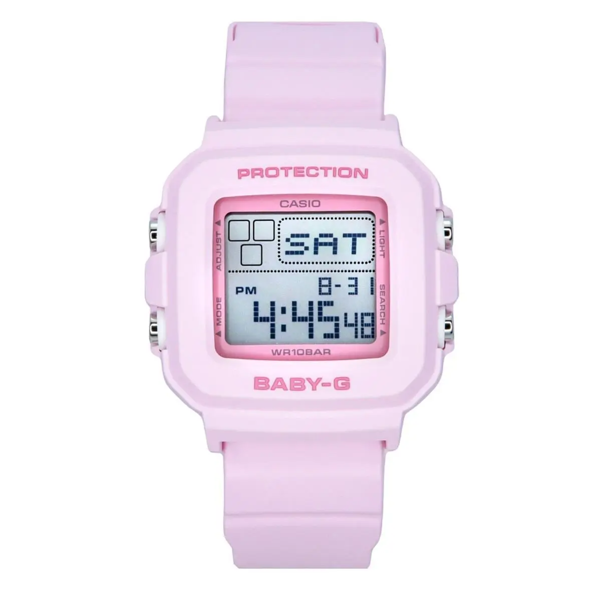 Casio Baby-g Digital Resin Strap Pink Dial Quartz BGD-10-4 Women`s Ladies Watch