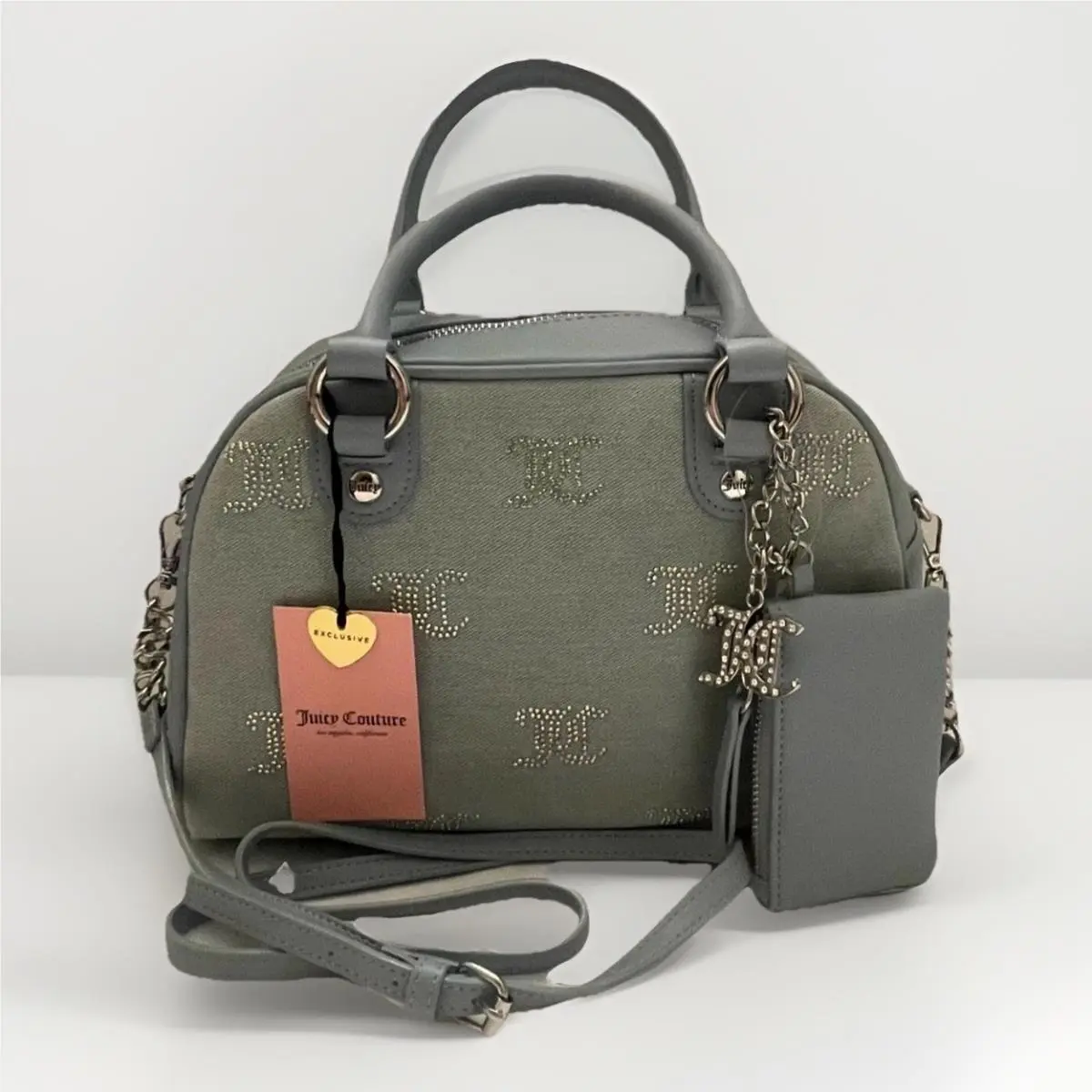 Taking The Lead Blue Denim Jean Bowler Bag by Juicy Couture