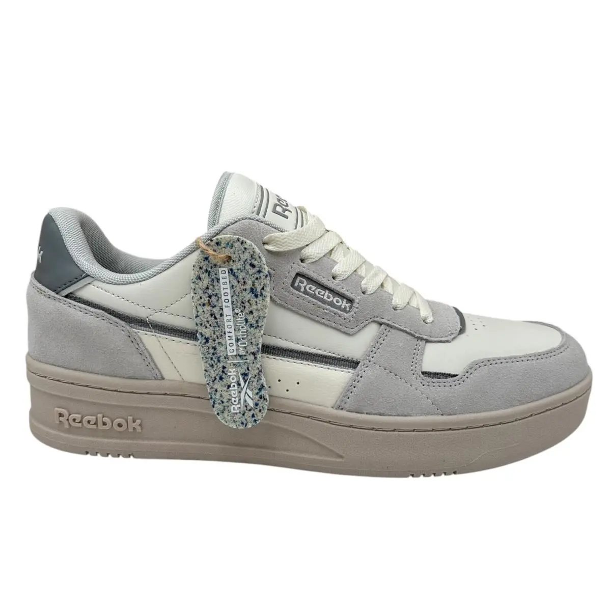 Reebok Court Chaos Mens Classic Style Sneakers Size 10 Cream/gray Suede Leather