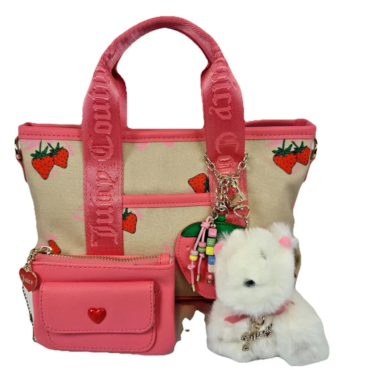 Juicy Couture Strawberry Festival Mini Bag Charm Set Pink Y2K Crossbody