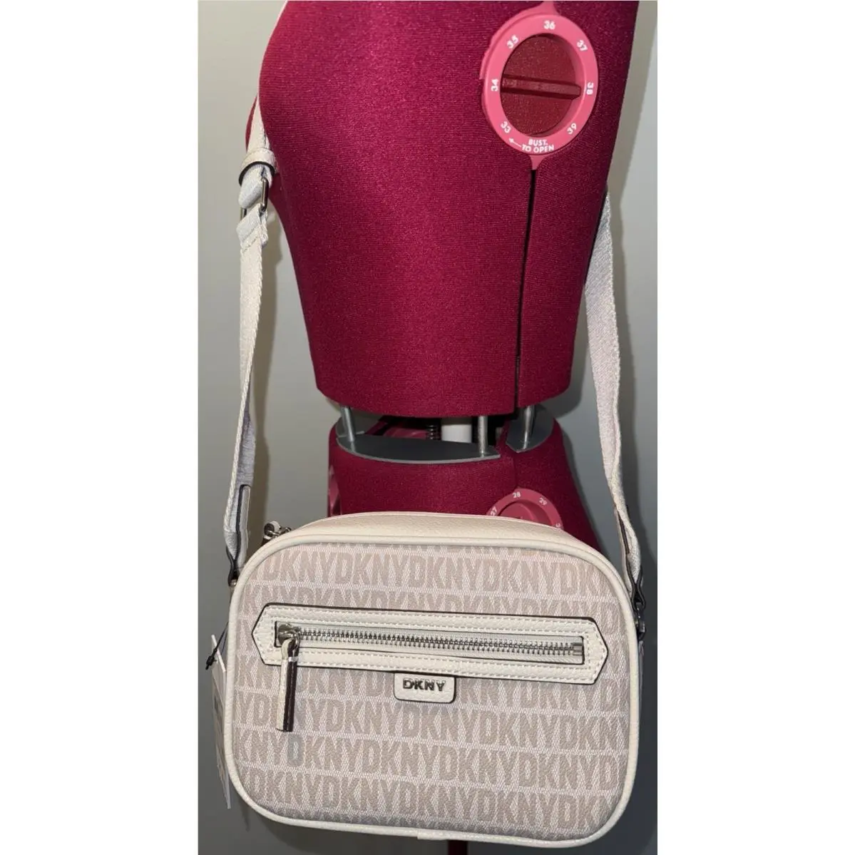 Dkny Women`s Logo Logan Camera Crossbody Bag Cream