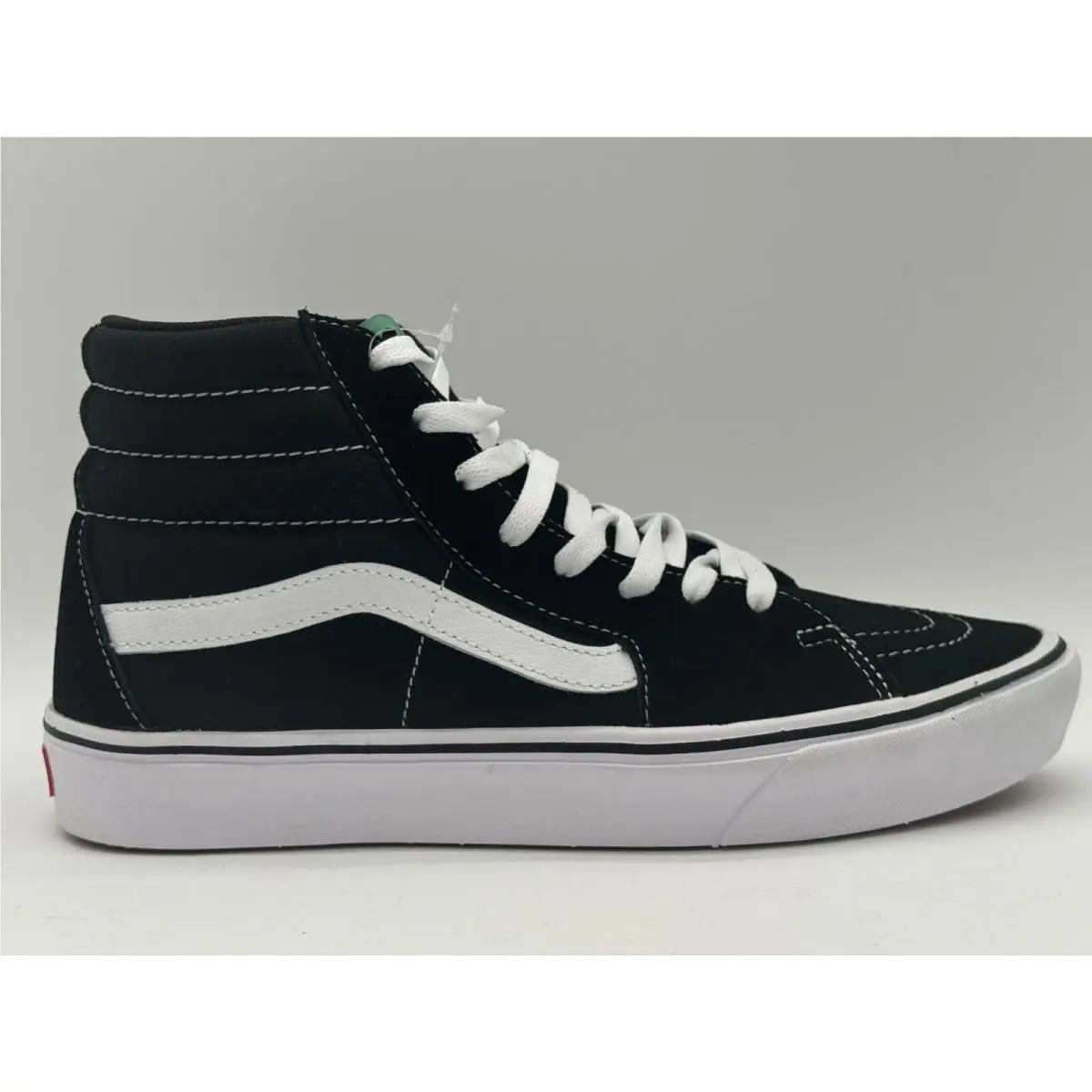Vans Skate Sk8-Hi Men SZ 9 Unisex Women SZ 10.5 Black True White Comfycush