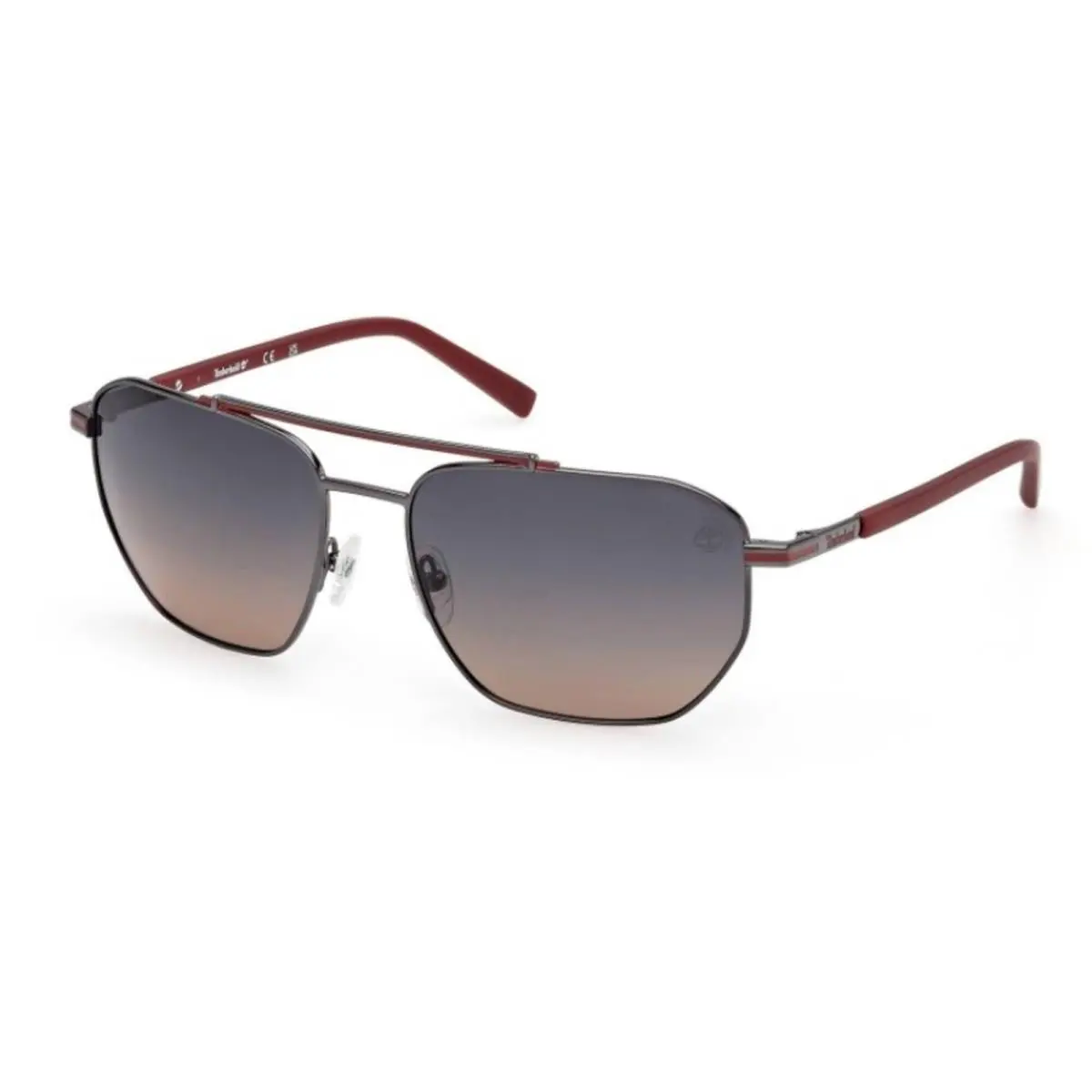 Timberland Men`s Sunglasses Shiny Dark Nickeltin Full Rim Frame TB00038 6006D