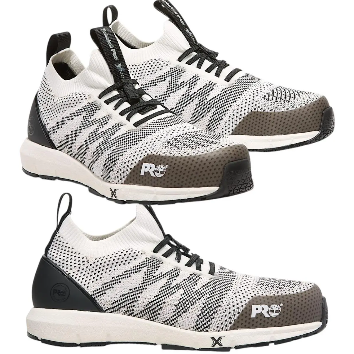 Timberland Pro Radius Composite Toe Work Sneaker Womens 8 Wide White Black