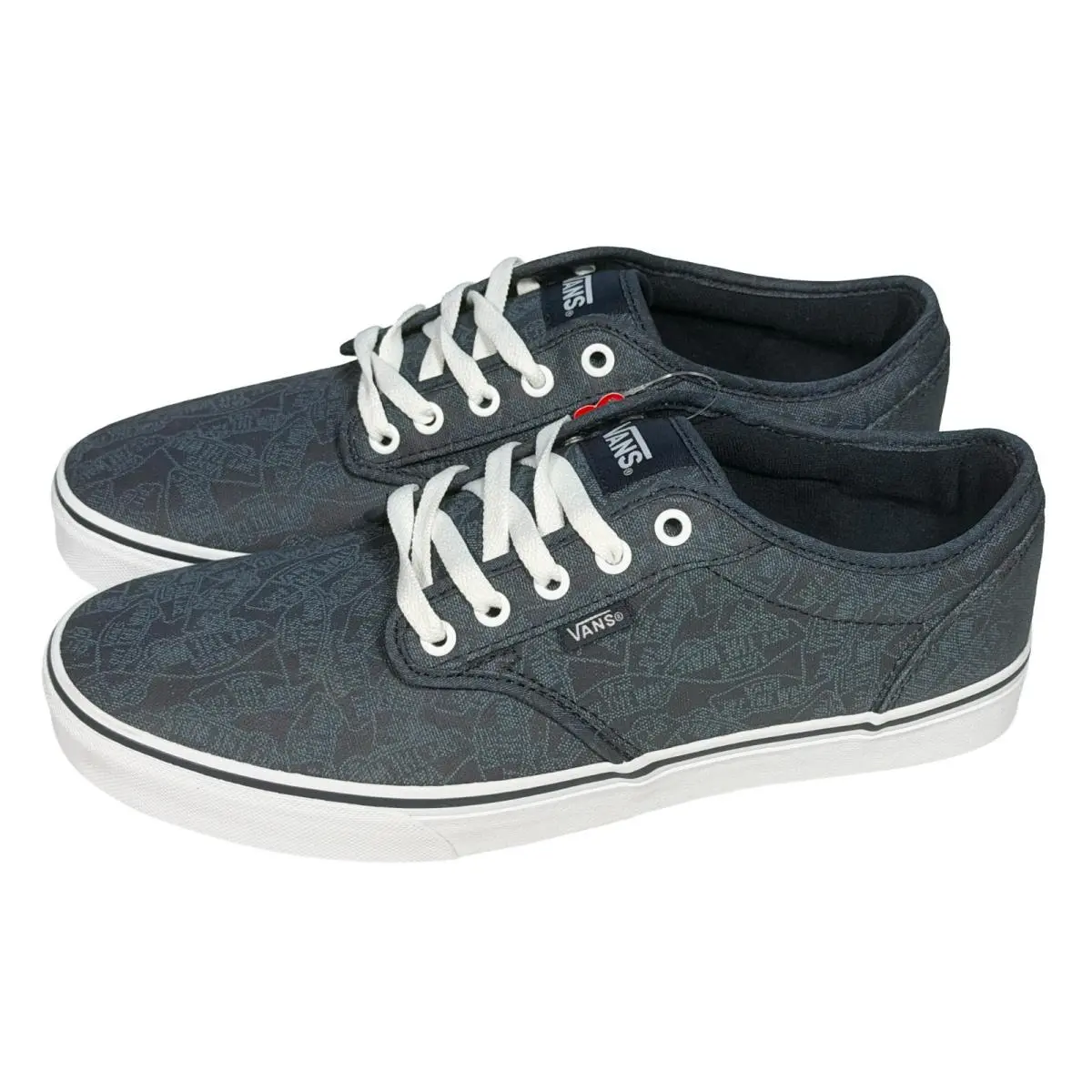Vans Atwood All Over Logo Print Men`s 10.5 M Skate Shoes Blue Sneakers Deadstock