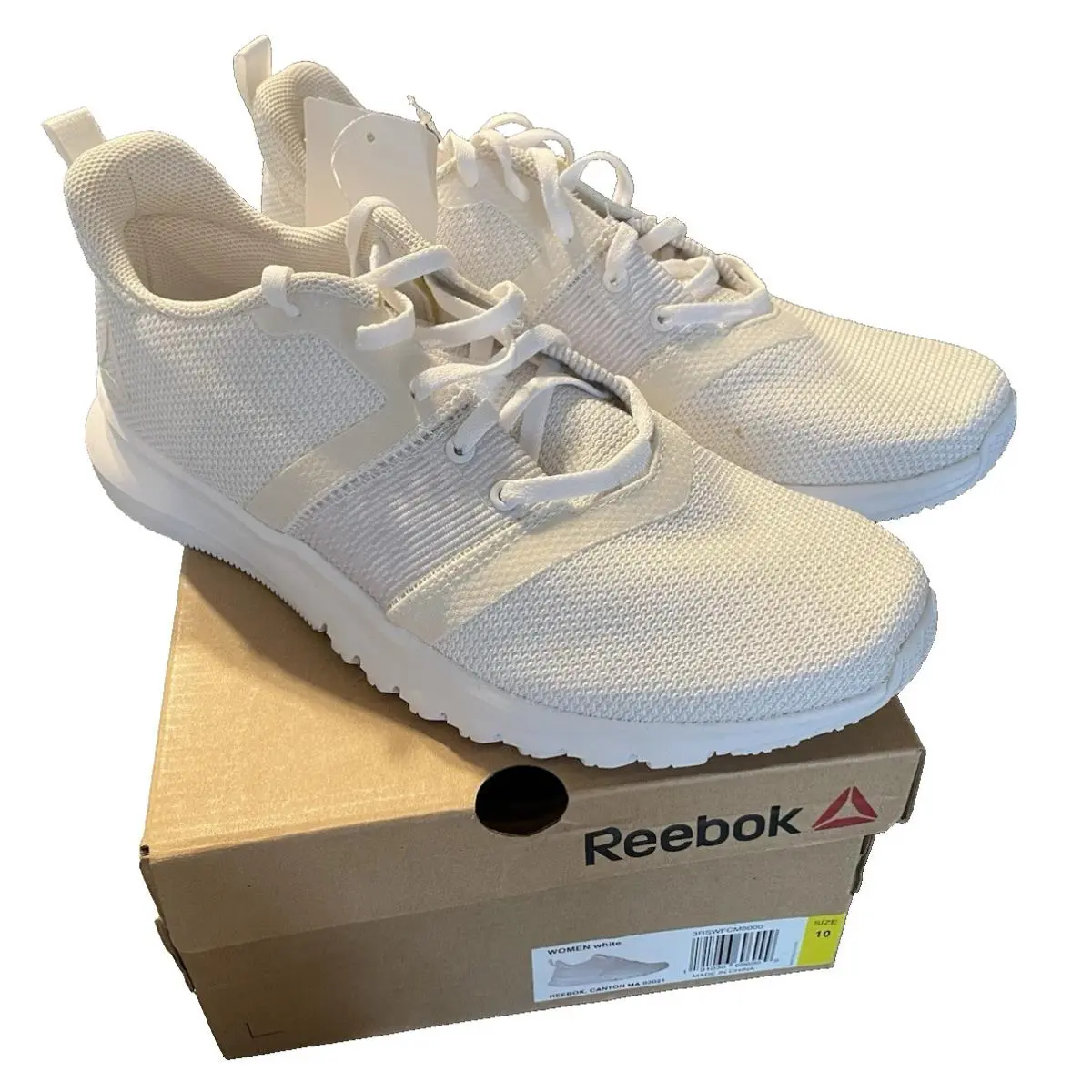 Reebok Women`s 10 White Lite Rush Sneaker Tennis Shoes