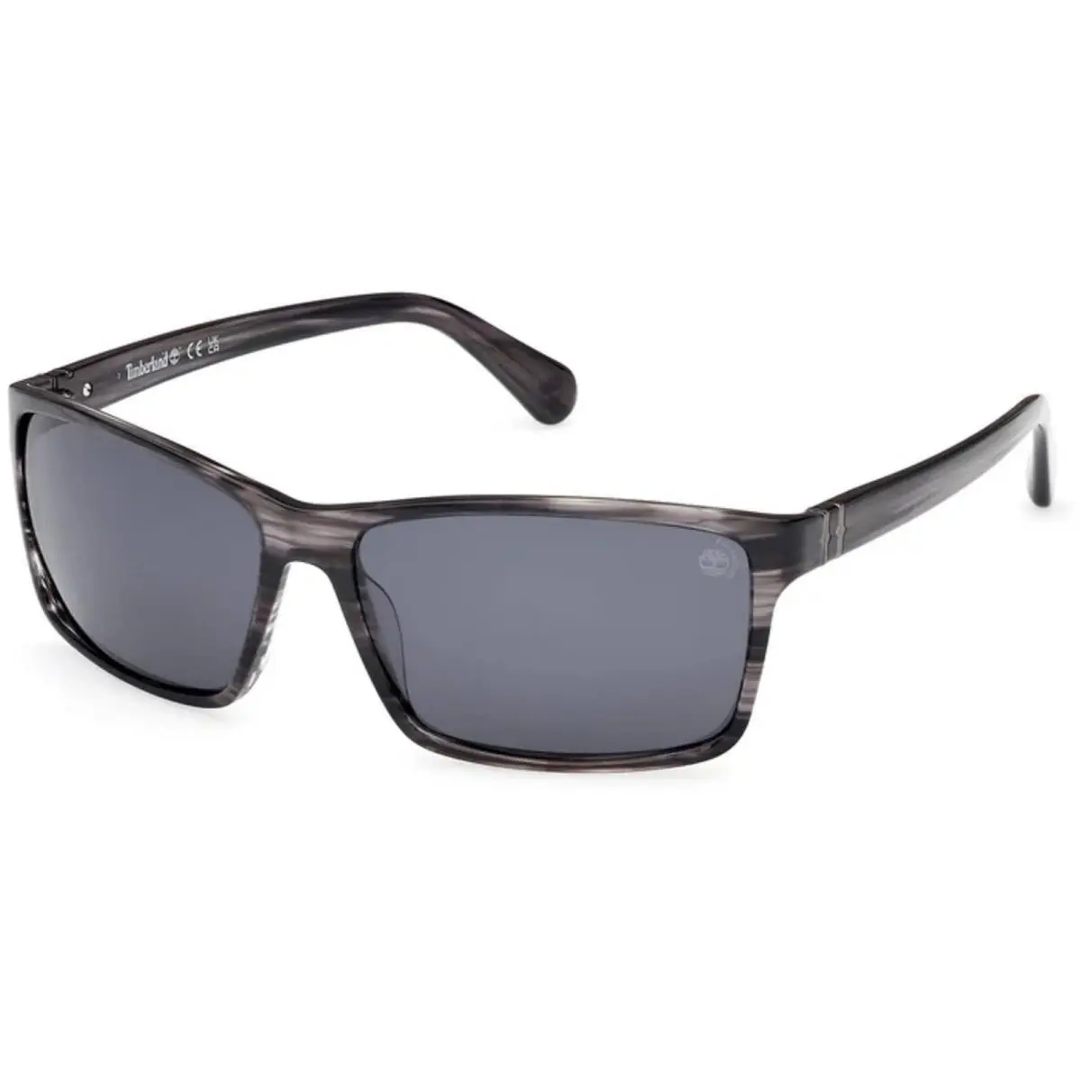 Timberland Men`s Sunglasses Shiny Black Acetate Rectangular Frame TB00032 6401R