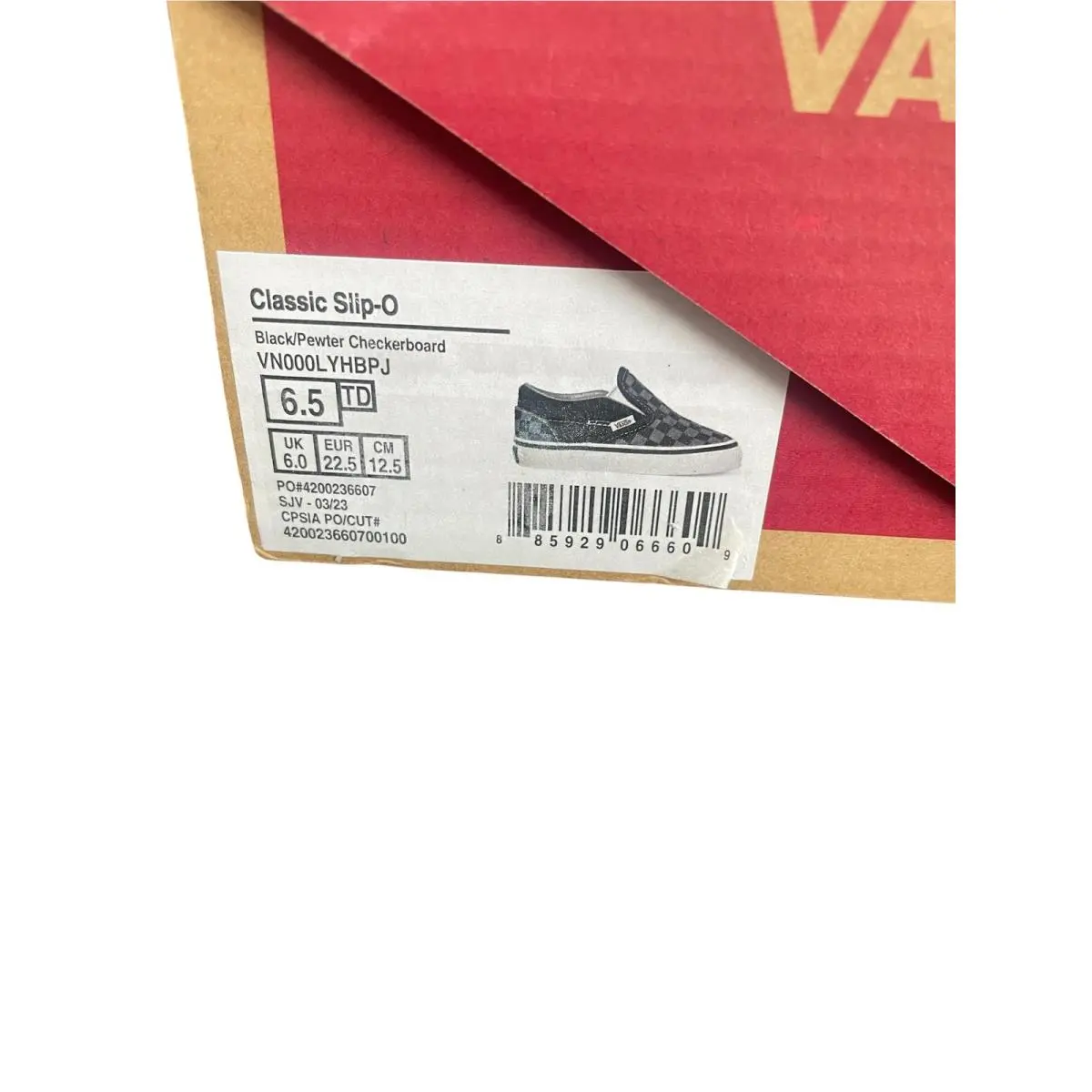 Vans shoes - Classic Slip-On - Classic - VLYHBPJ_Black/Pewter Ch BPJ - Black (UPC: 885929066609) 7