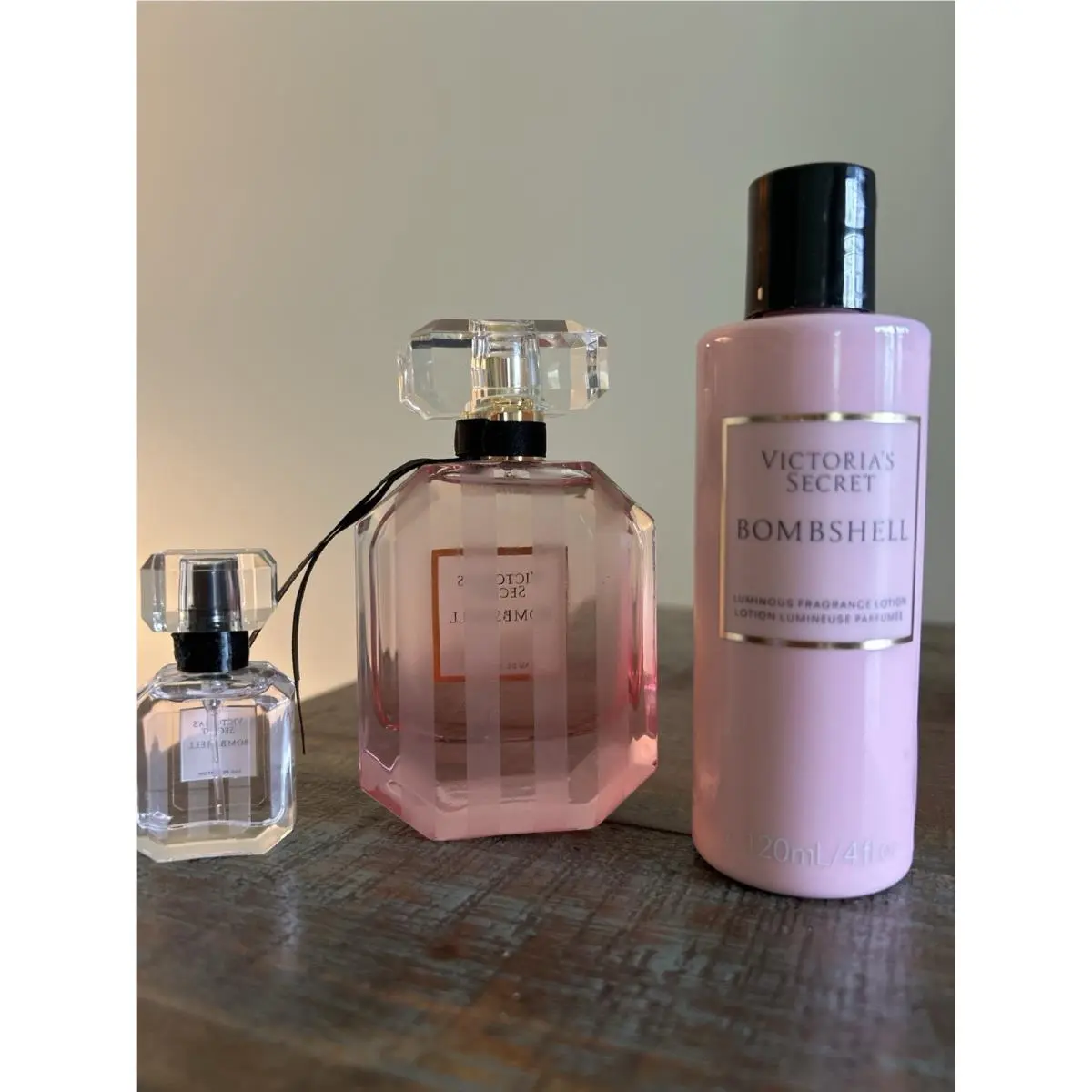 Victoria`s Secret Bombshell 3 Piece Set Perfume Lotion Edp Pls Read Descr