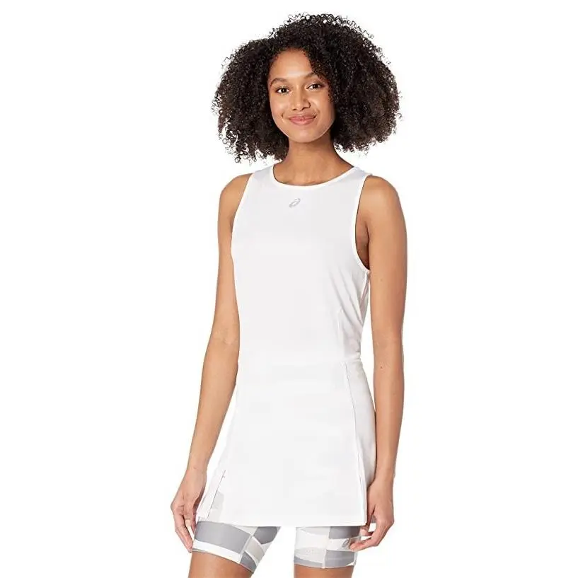 Asics L4818 White Grey Strong 92 Athletic Dress with Bike Short Size L